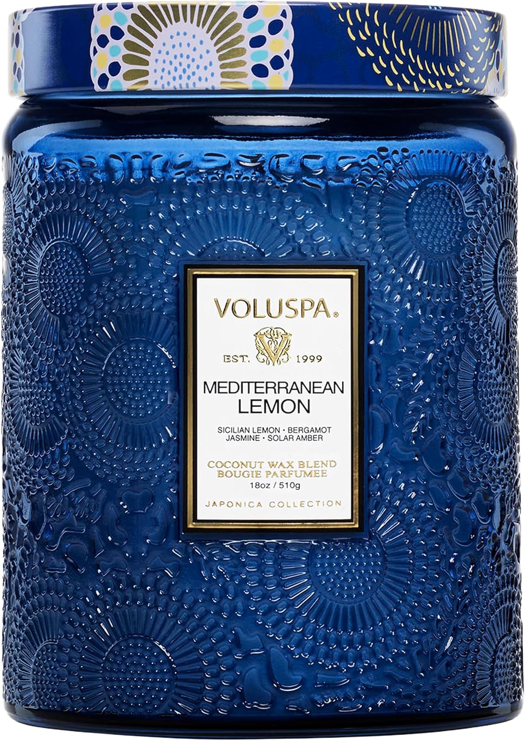 Voluspa French Cade Lavender Large Scented Candle Jar 18 Oz, 100 Hr Burn | Coconut Wax Blend in Decorative Glass, Clean Even Burn, USA Handcrafted Gift for Hosts, Fragrance Lovers & Relaxed Rooms