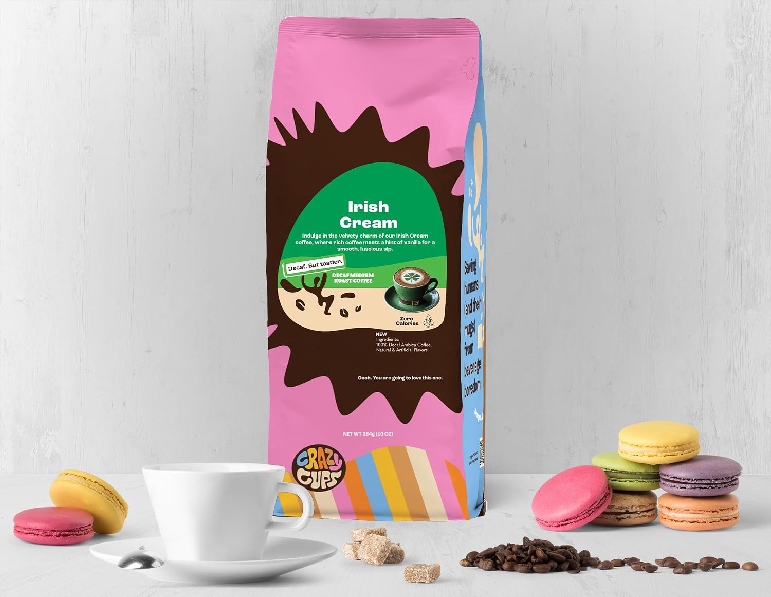 Crazy Cups Flavored Ground Coffee, Cinnamon French Toast, in 10 oz Bag, For Brewing Flavored Hot or Iced Coffee