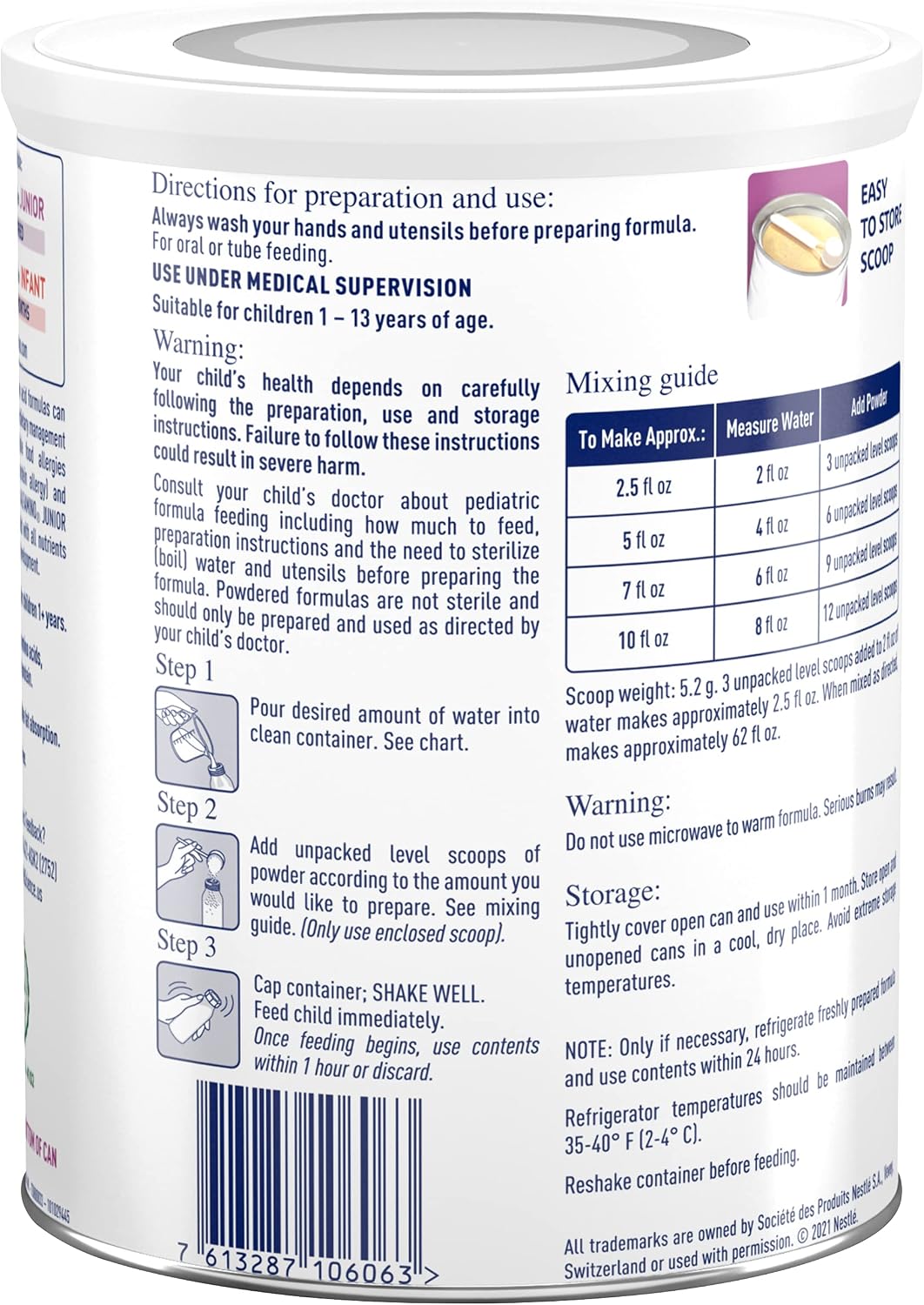 Alfamino Junior Pediatric Formula, Hypoallergenic Amino Acid Based Formula, for Children with Multiple Food Allergies, 1-13 Years, Unflavored, 14.1 Ounce (Pack of 1) | Hypoallergenic For Children with Multiple Food Allergies, 1-13 Years, 14.1 oz (Pack of…
