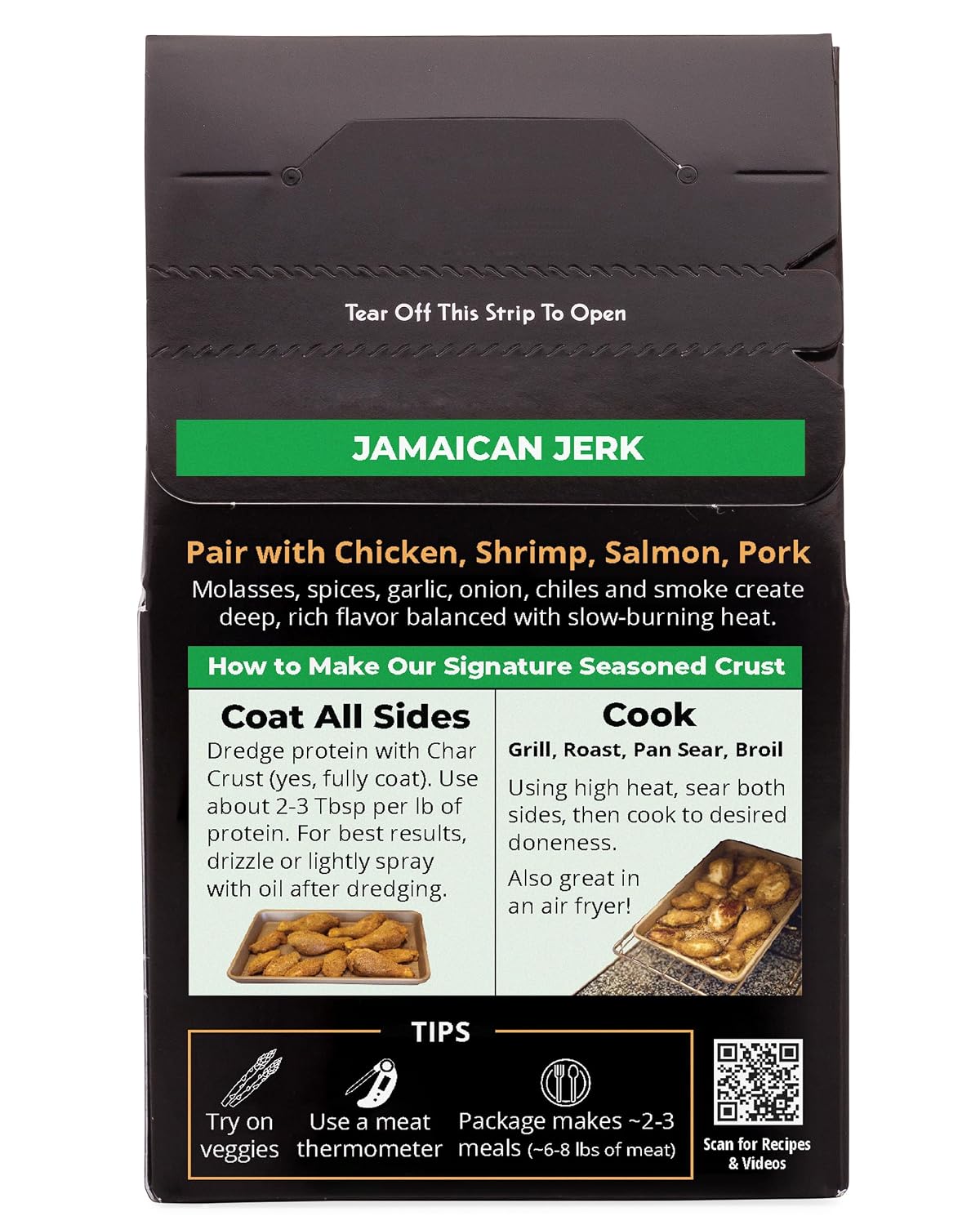Char Crust Dry-Rub Seasonings Original Hickory Grilled | All-in-one seasonings | Perfect for Steaks, Burgers, Ribs, Tuna | Signature Crust that Seals in the Juices, 4 Ounce (Pack of 6)