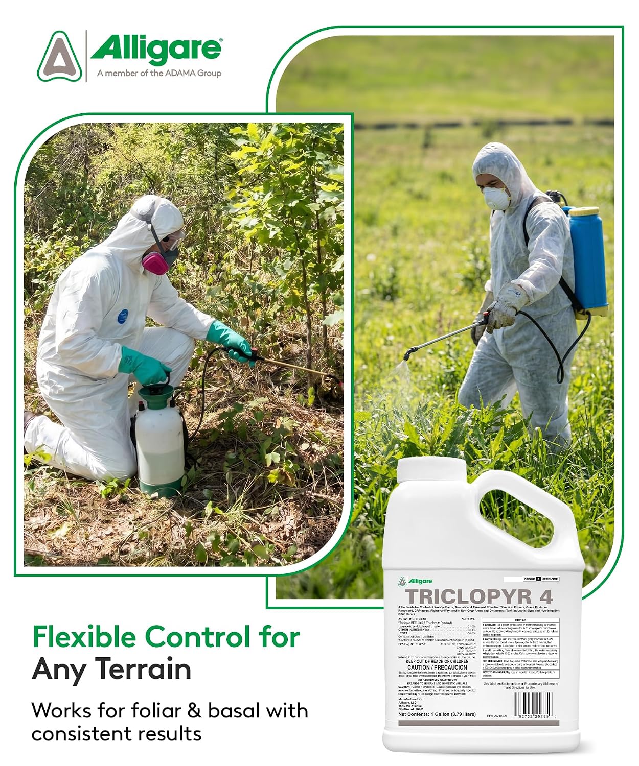 ALLIGARE - : Triclopyr 4 Herbicide Selective Weed Killer for Woody Plants, Brush for Forestry, Pastures, Rights-of-Way & Industrial Sites - Compare to Garlon 4 & Remedy - 1 Gallon