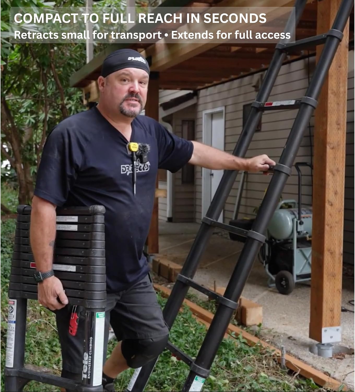 Telesteps 1600ET Tactical Telescoping Extension Ladder – 12.5 ft Height