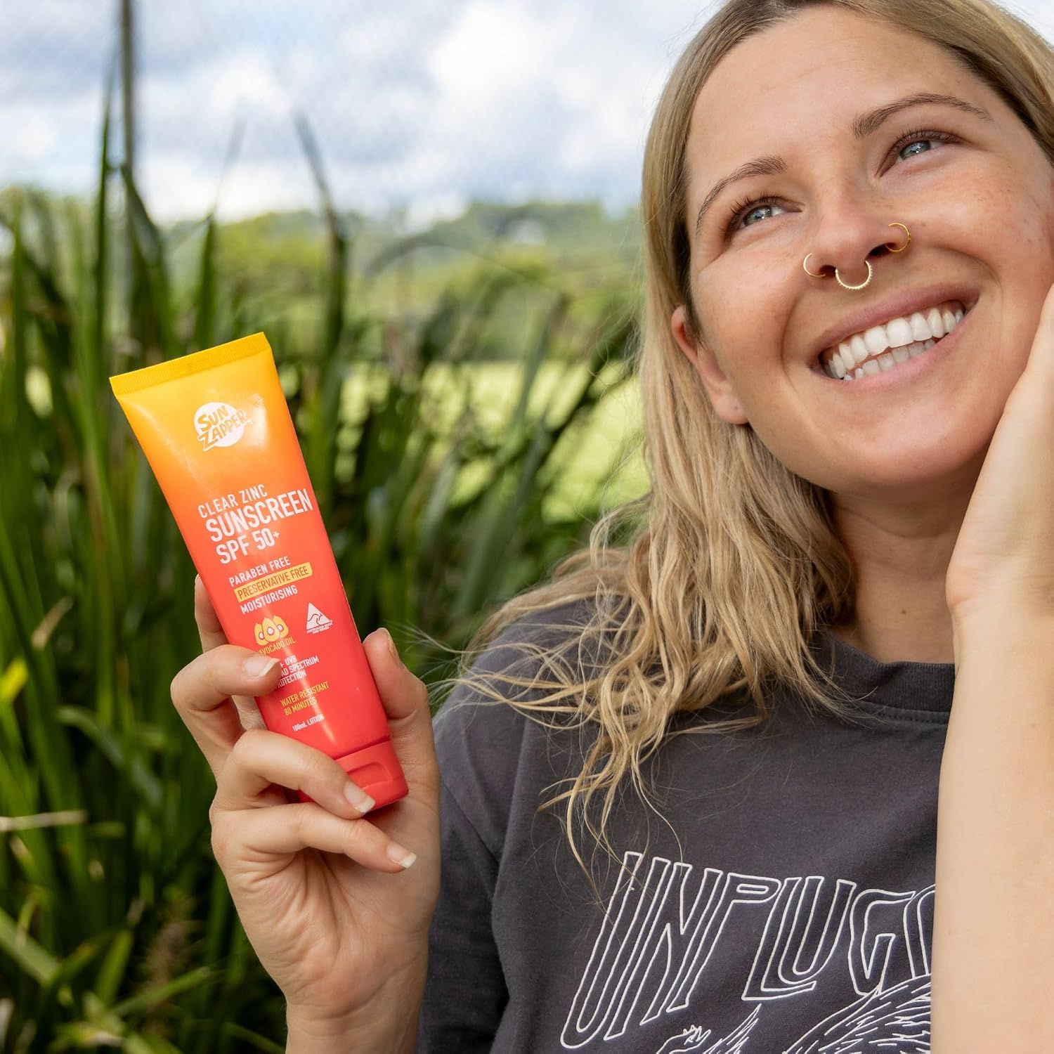 Sun Zapper Clear Zinc Sunscreen SPF 50+ Travel Size – Zinc Oxide Sunscreen for Face and Body, Water Resistant Broad Spectrum Sunblock, No White Cast, Oxybenzone Free, 60mL (2 oz), Australian Made