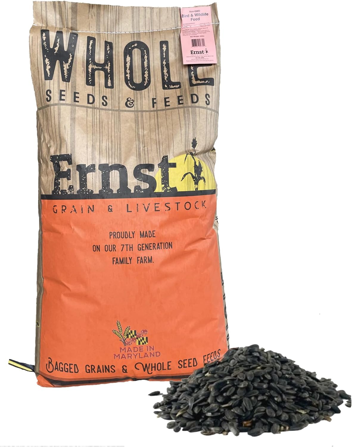 Ernst Grain & Livestock Black Oil Sunflower Seeds - Birdseed for Outside Feeders Wild Bird Food - Ideal Bird Seed for Cardinals