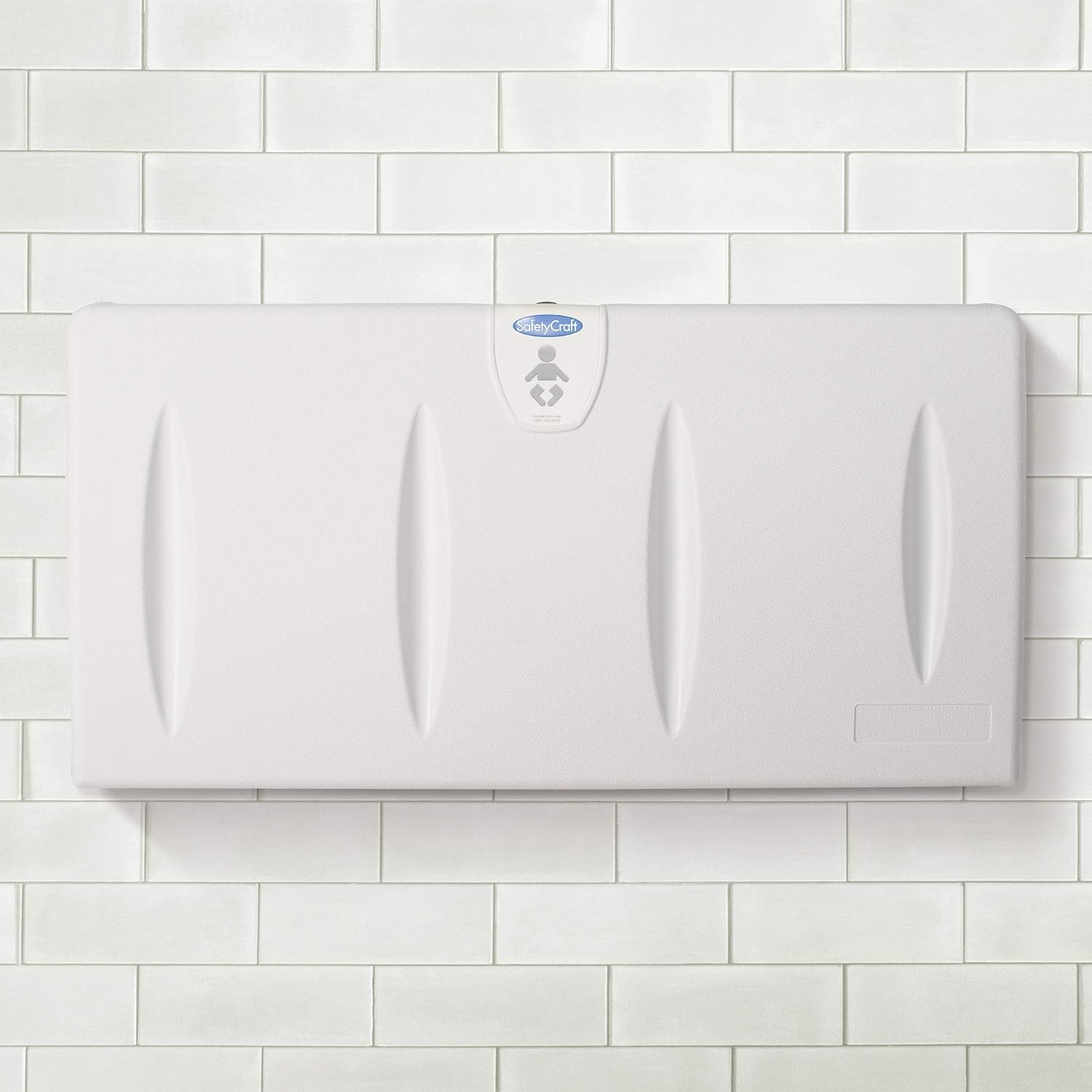 SafetyCraft Horizontal Wall-Mounted Baby Diaper Changing Station - Easy to Clean