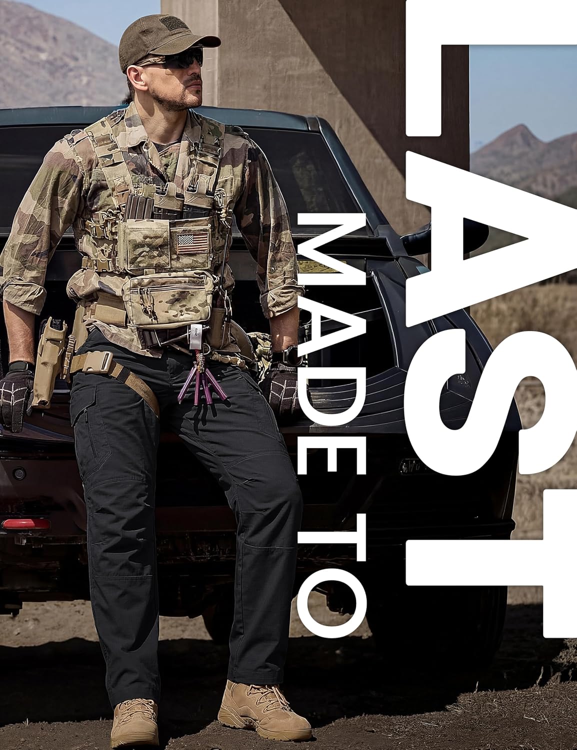 TACVASEN Men's Tactical Pants Waterproof Hiking Work Pants for Men Construction Stretch Cargo Trousers 9 Pockets