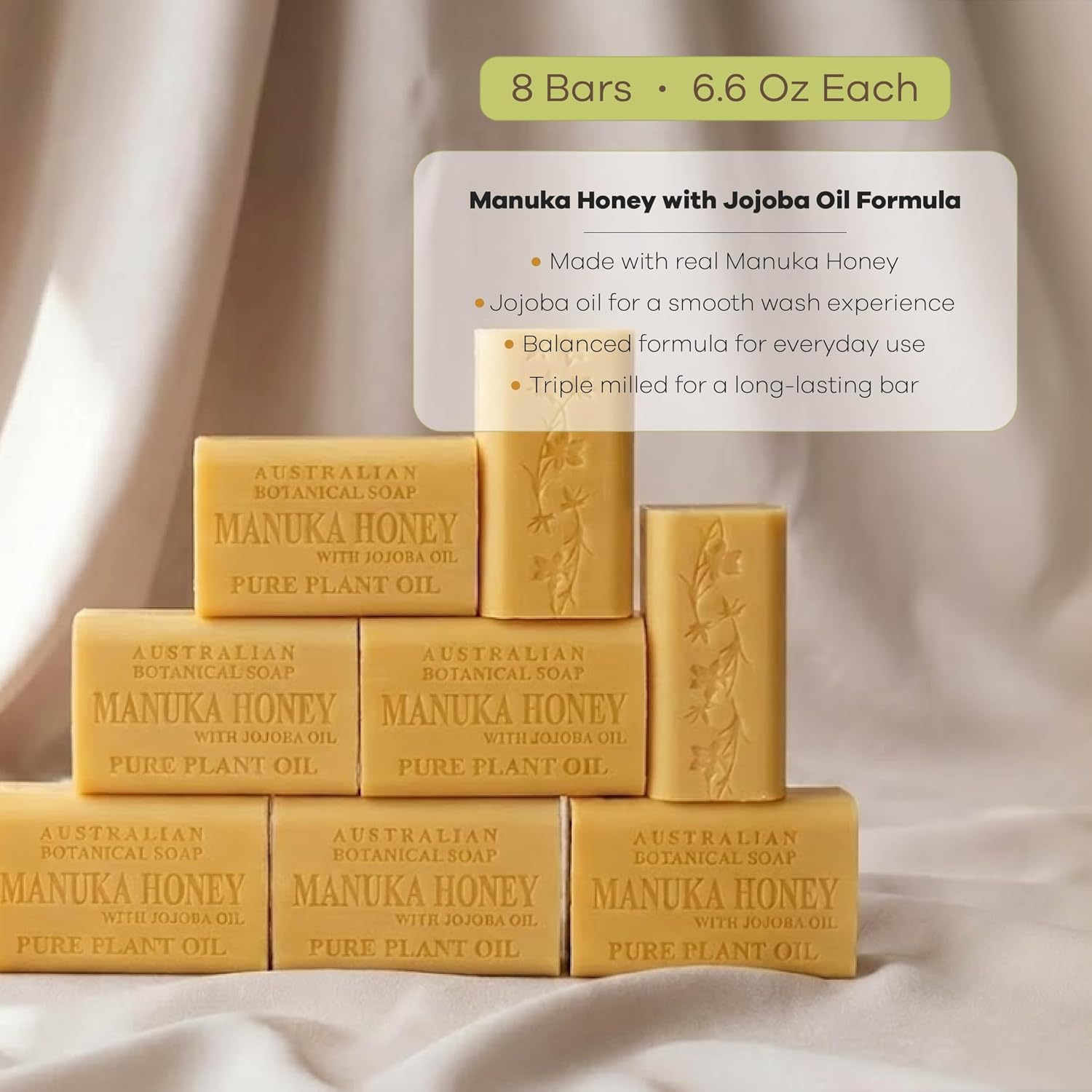 Australian Botanical Soap Sea Salt Soap Bars, 6.6 oz, Pack of 8