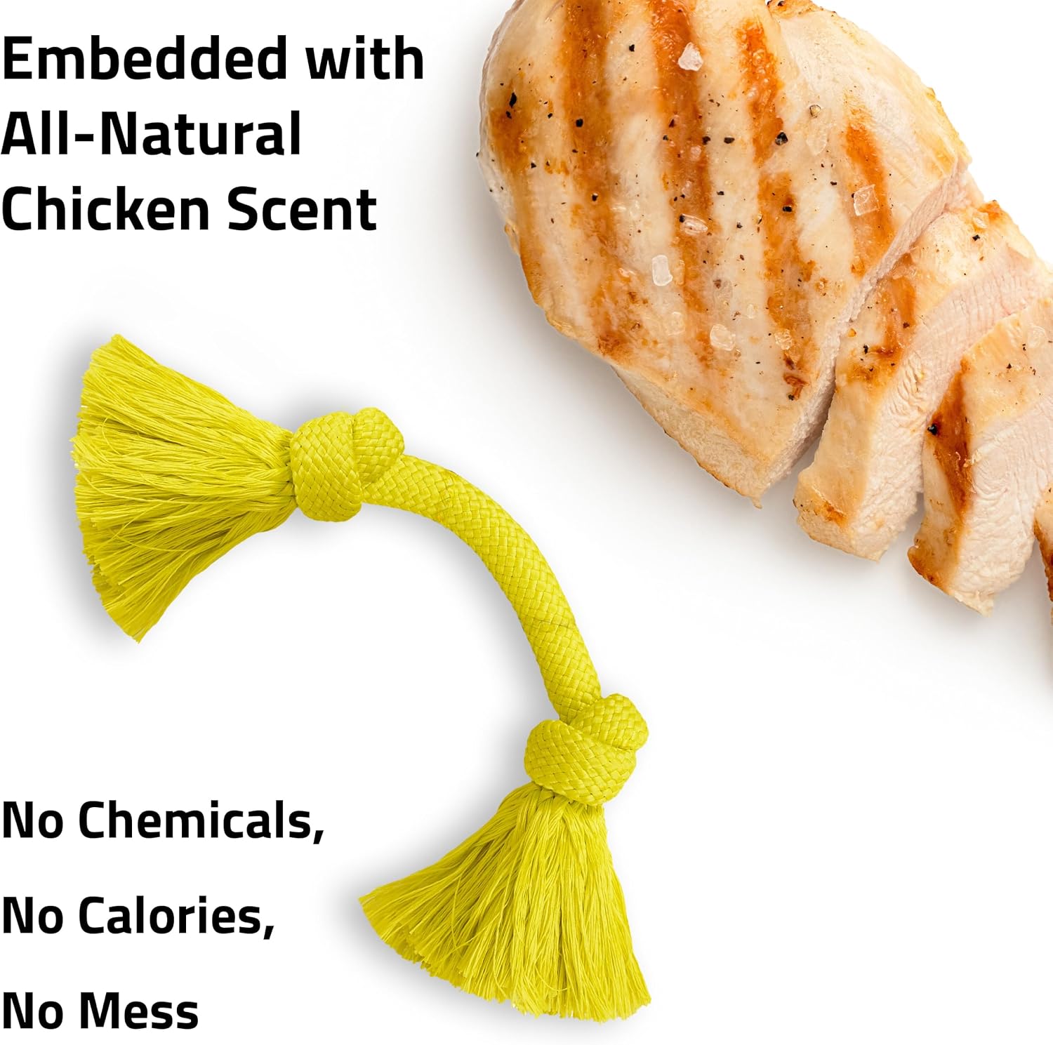Playology Tug Rope Dog Toys for Large Breed Dogs - Jumbo, Beef Scent