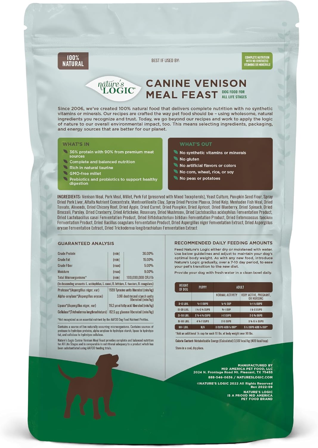 NATURE'S LOGIC Dry Dog Food - Beef Meal Feast Dry Kibble, 13 lb