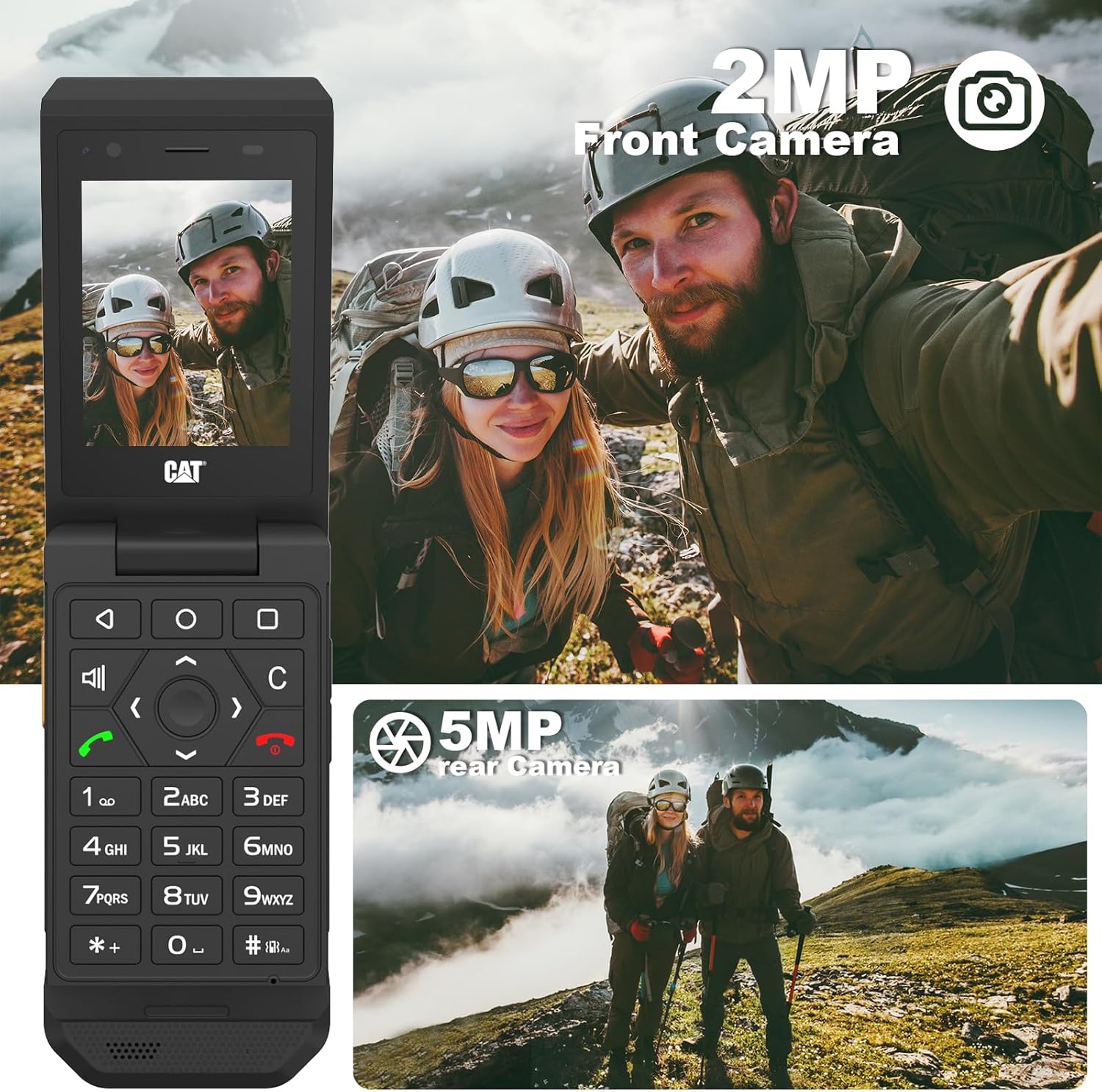 Unifone S22 Smart Flip Phone (16GB) 2.8" Touchscreen Rugged Cell Phone Android 11, IP68 Water Resistant, 4G LTE GSM Single Nano Slot