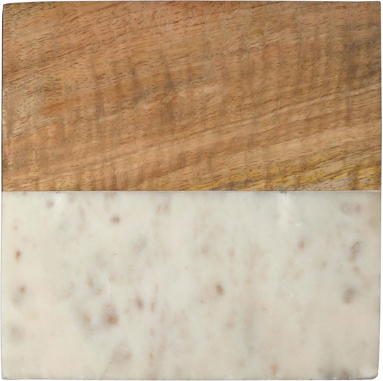 Thirstystone 4 Pack Natural Marble Square Coasters with Protective Cork Backing, Elegant, Luxourious, Easily Wipes Clean