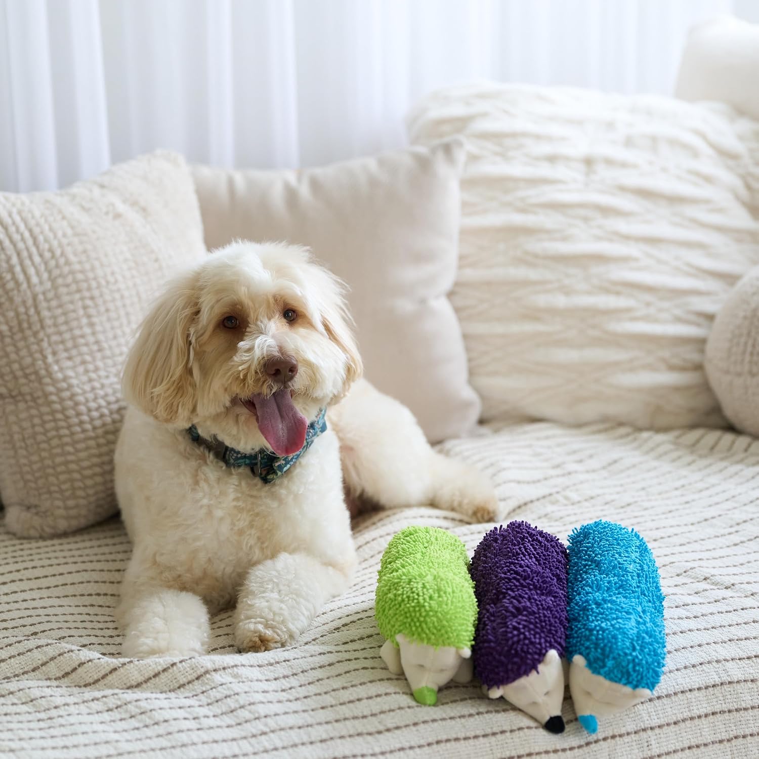 SPOT Gigglers Hedgehog Dog Toy, 12-Inch Plush Toy with Built-in Giggle Sound, Textured Body for Sensory Play, Durable Design for Moderate Chewers