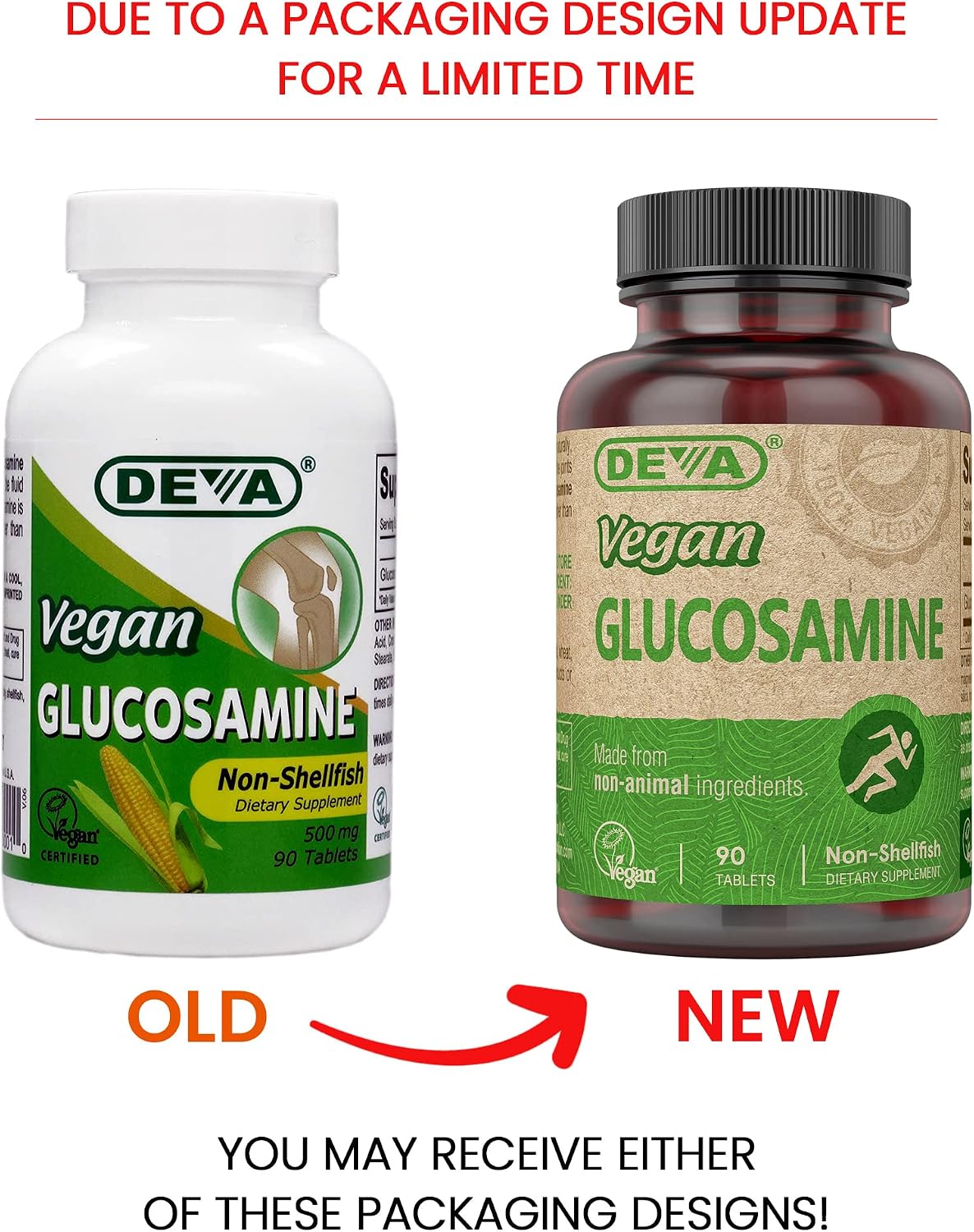 DEVA Vegan Vitamins Glucosamine Tablets, 90-Count Bottle