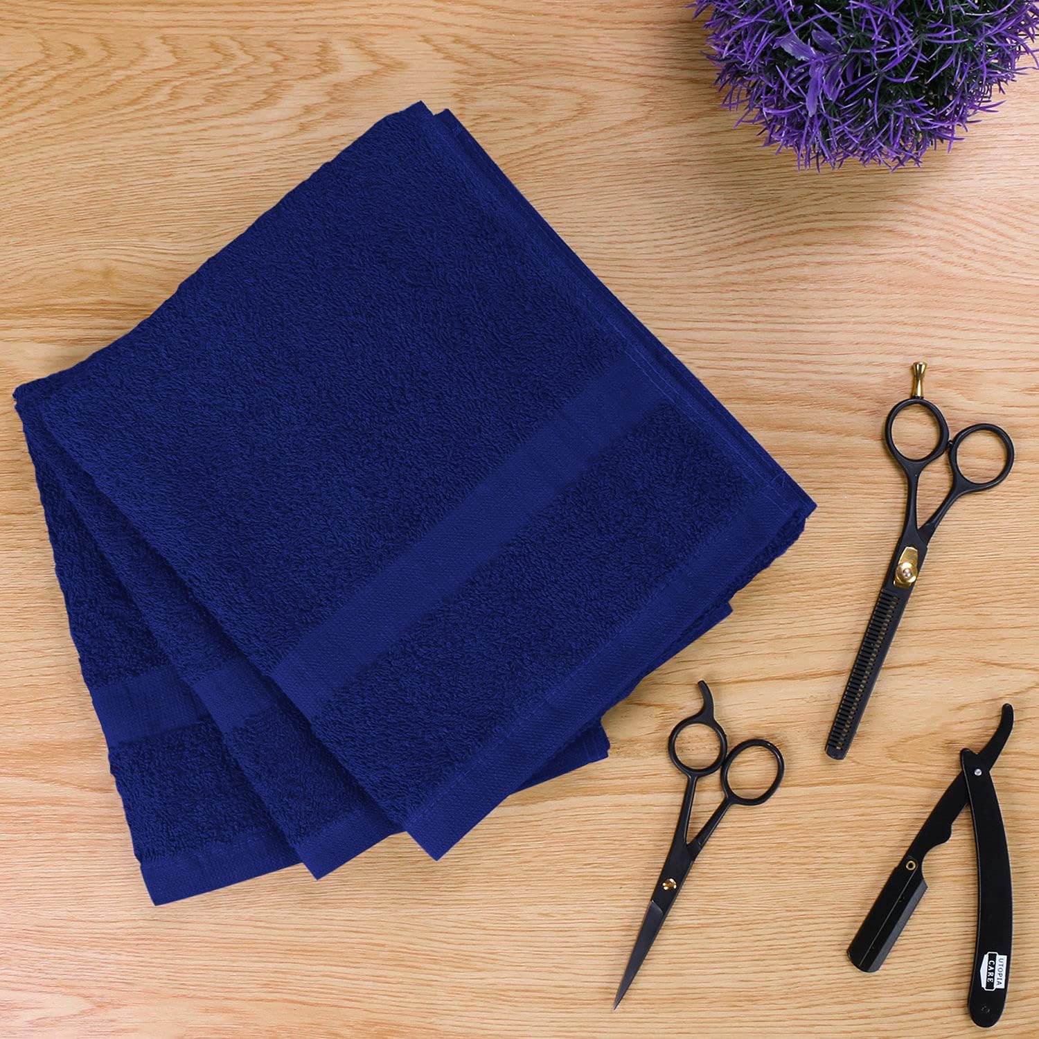 Utopia Towels Salon Towels, Pack of 24, 16x27 in, 100% Cotton, White | Highly Absorbent Lightweight Cotton Salon Towels for Hand, Gym & Beauty Care - Soft, Ideal for Spa & Home Hair Care