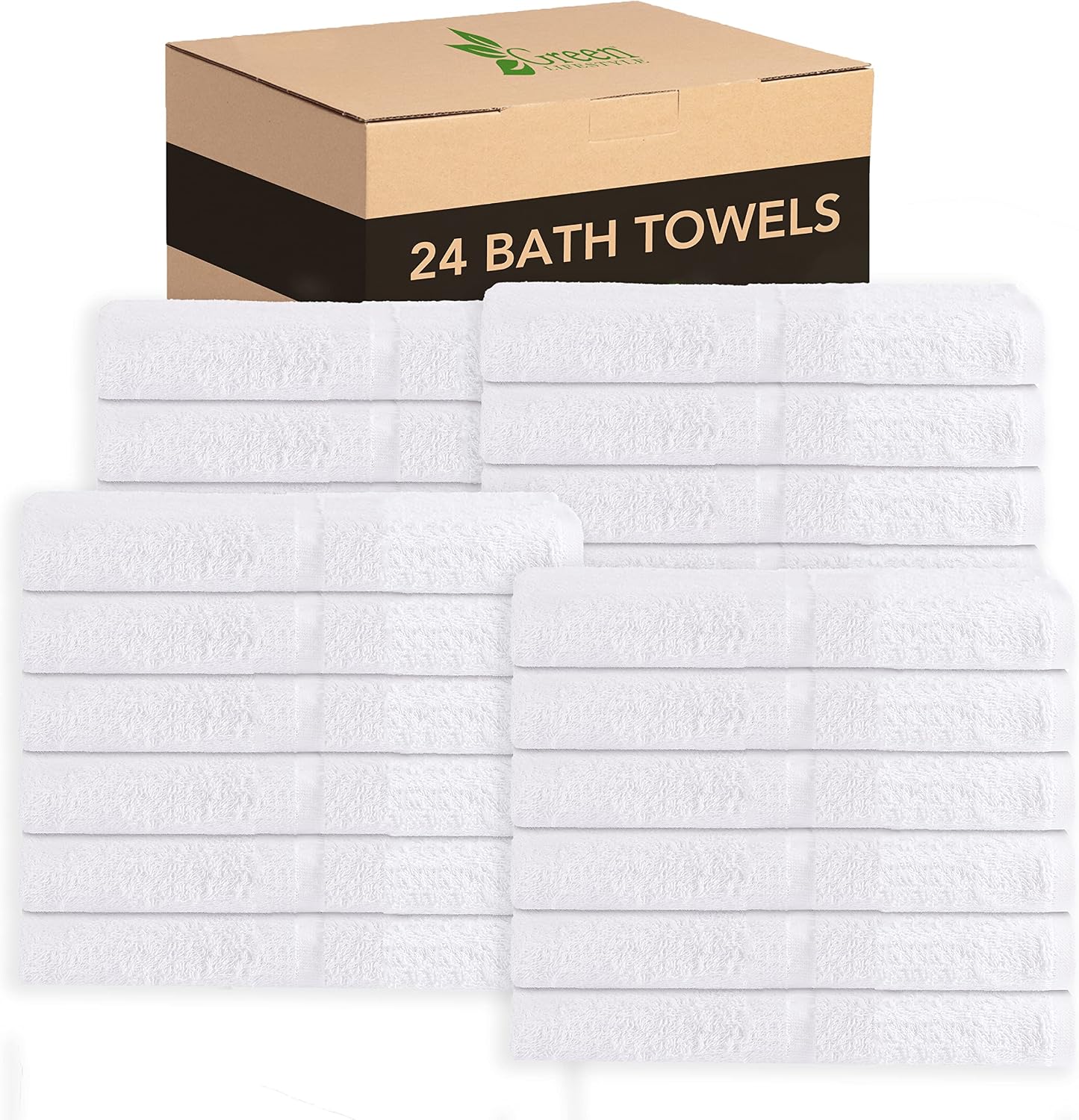 GREEN LIFESTYLE 24 Pack Black Pack Hand Towels 16 x 27 Premium Spa Quality, Super Soft and Absorbent for Gym, Pool, Spa, Salon and Home