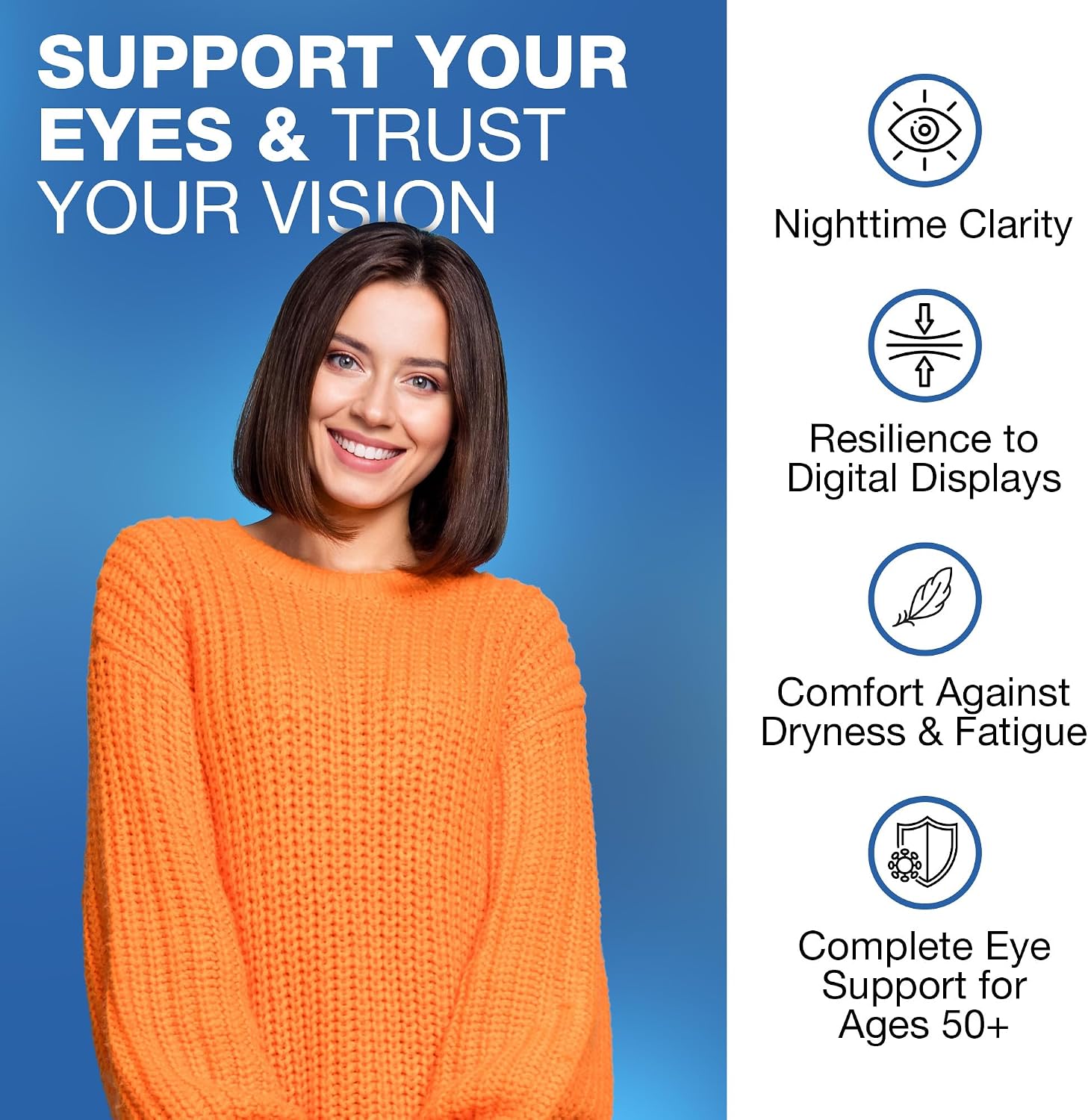 Nutrivein Lutein & Zeaxanthin Eye Vitamins with Eyebright - 60 Capsules