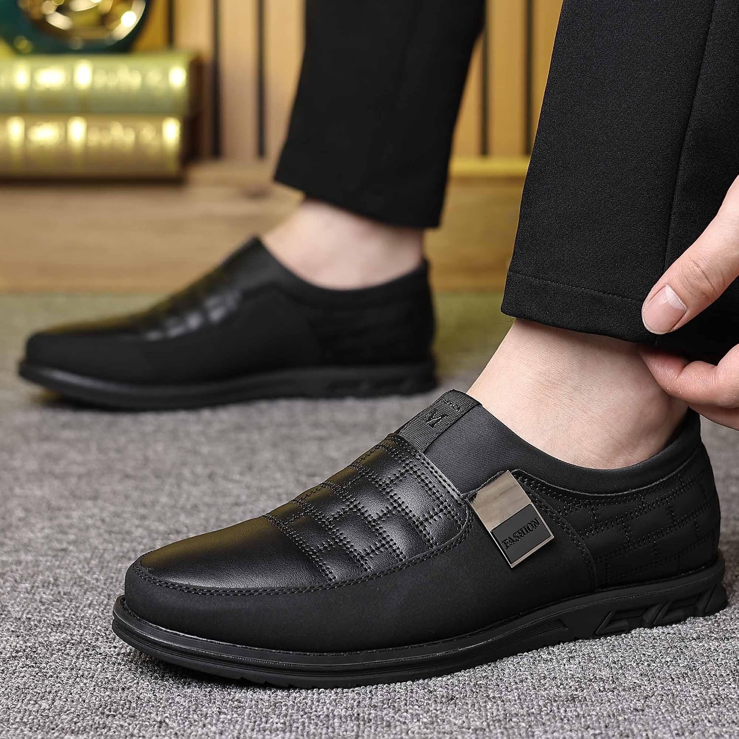 COSIDRAM Mens Casual Shoes Dress Sneakers Loafers Comfort Walking Shoes | Lightweight slip-on for hassle-free wear. Cloud-like comfort, sock-friendly fit for daily & semi-formal occasions.