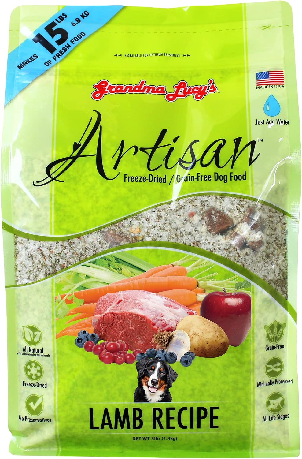 Grandma Lucy's Artisan Dog Food, Grain Free and Freeze-Dried - Artisan Chicken, 10Lb Bag