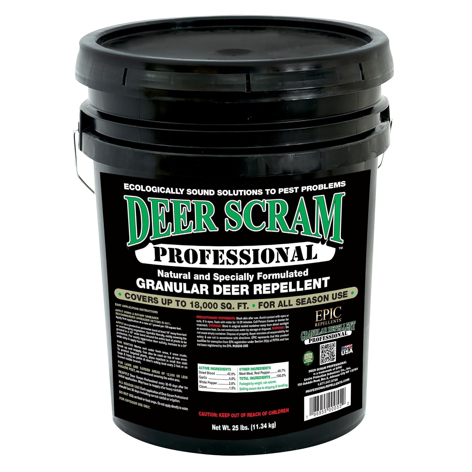 Epic Professional Deer Scram Repellent 25lb Bucket