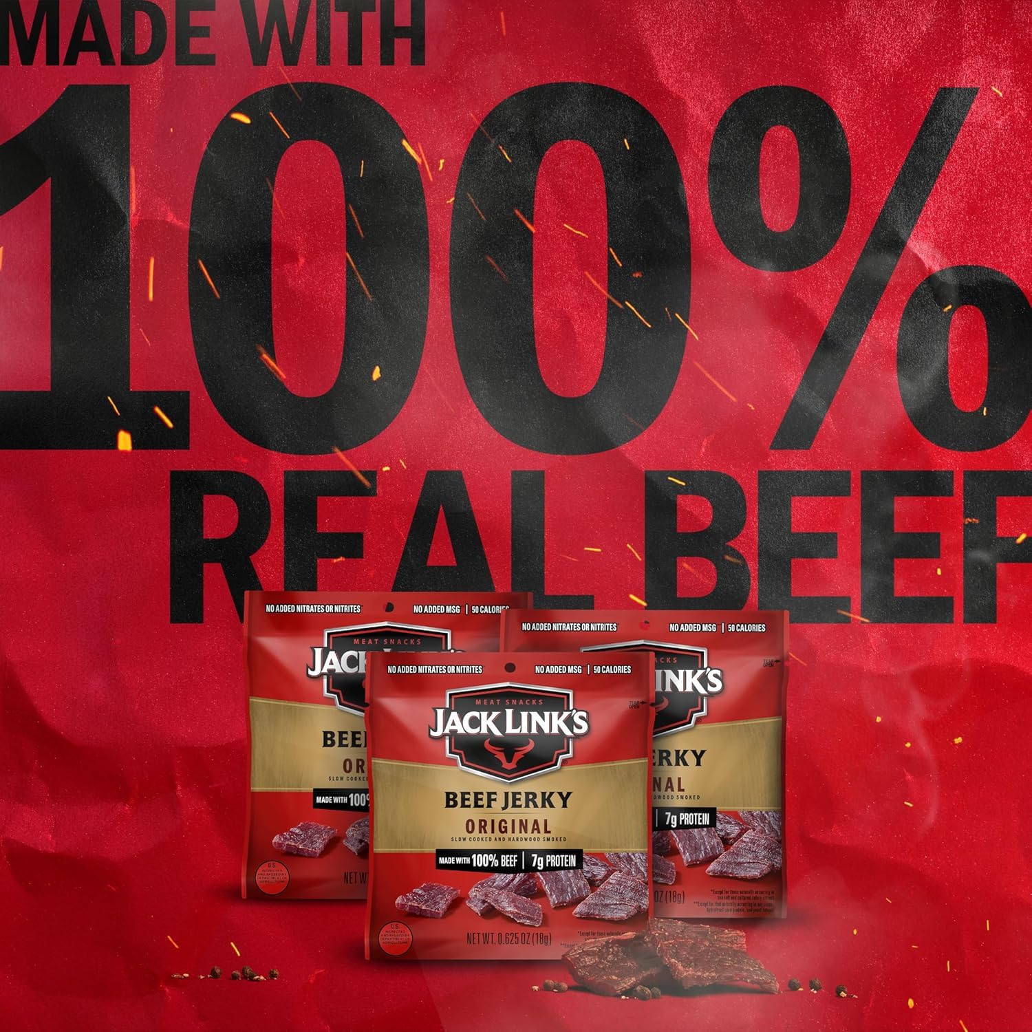 Jack Link's Beef Jerky Variety Pack - Original and Teriyaki - (9 Pack) 1.25 oz Bag - Ready to Eat Protein Snacks - 13g Protein per Serving - Made with 100% Real Beef | Bag - Ready to Eat Protein Snacks - 13g Protein per Serving - Made with 100% Real Beef