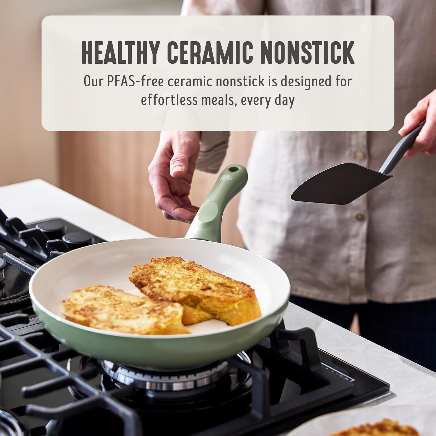 GreenLife 2 Piece (7” & 10”) Ceramic Nonstick Frying Pan Set, Turquoise | PFAS-Free Nonstick Coating, Family Skillet Set, Egg Pan, Omelet Pan, Stay-Cool Handles, Dishwasher & Oven Safe up to 350F