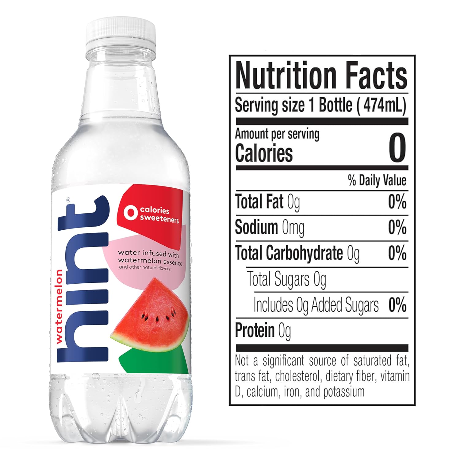 Hint Flavored Water Zero Sugar 0 Calories - Crisp Apple 16 FL oz, 12 pack | Crisp, refreshing water, fruit flavors. 0 calories, 0 sugar, 0 sweeteners. Hydration for wellness. Gluten-free, Kosher, Vegan