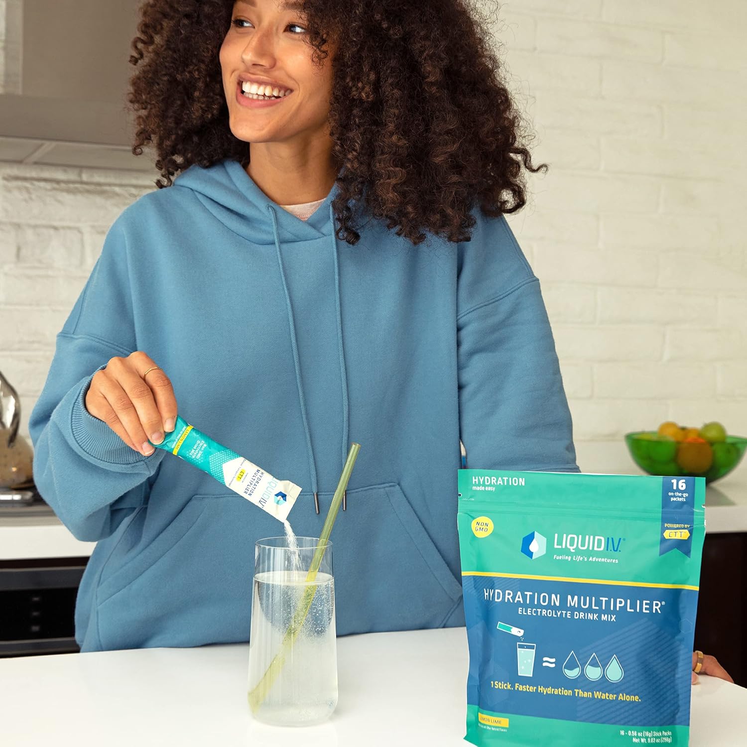 Liquid I.V. Hydration Multiplier - Lemon Lime - Hydration Powder Packets | Electrolyte Drink Mix | Easy Open Single-Serving Stick | Non-GMO
