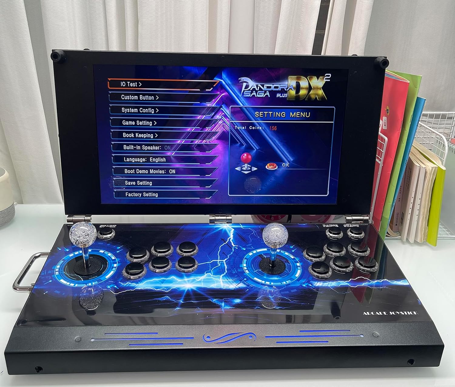 TOJASDN 30000 in 1 Portable Arcade Game Console 17.5-inch HD Screen Dual Players Pandoras Box 80S