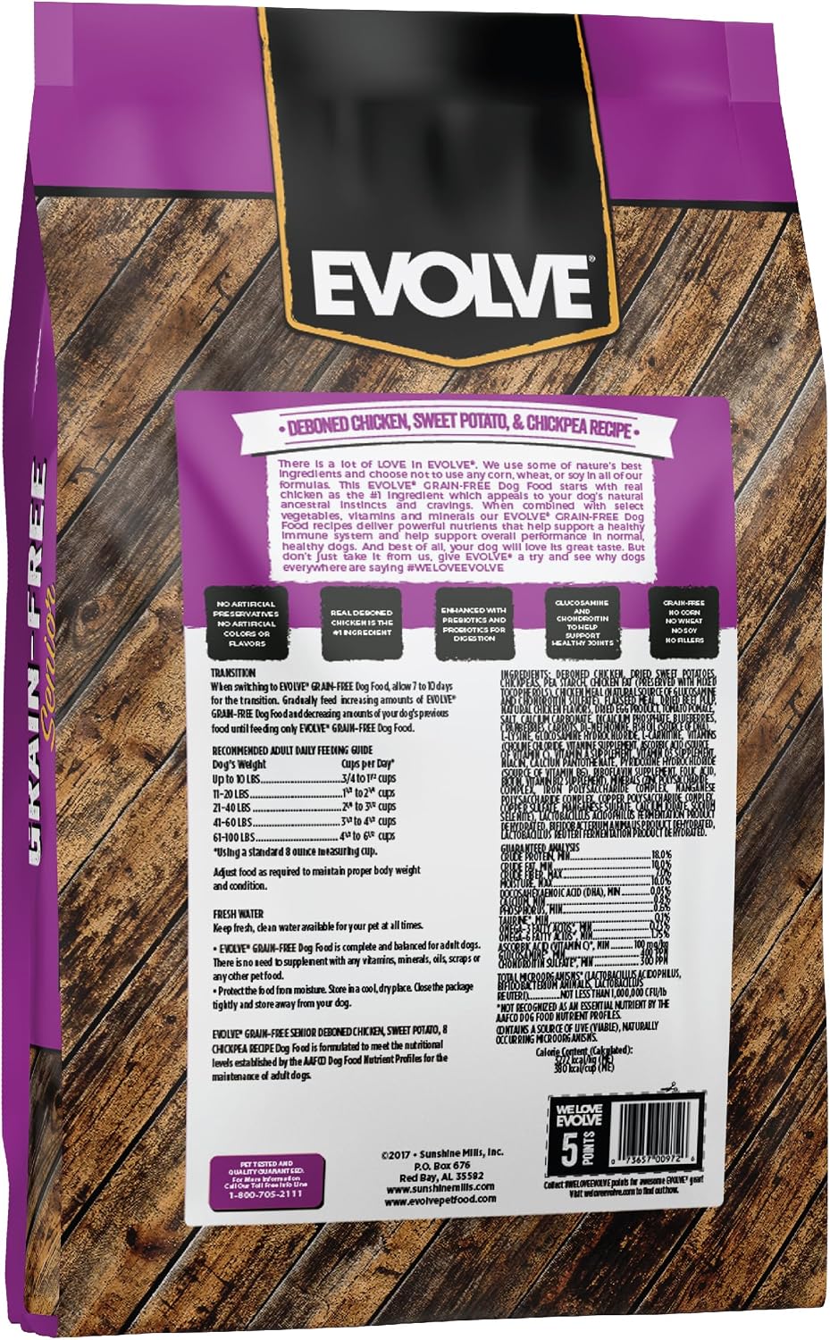 Evolve Grain Free Deboned Duck, Sweet Potato & Venison Recipe Dry Dog Food, 3.5 lb.