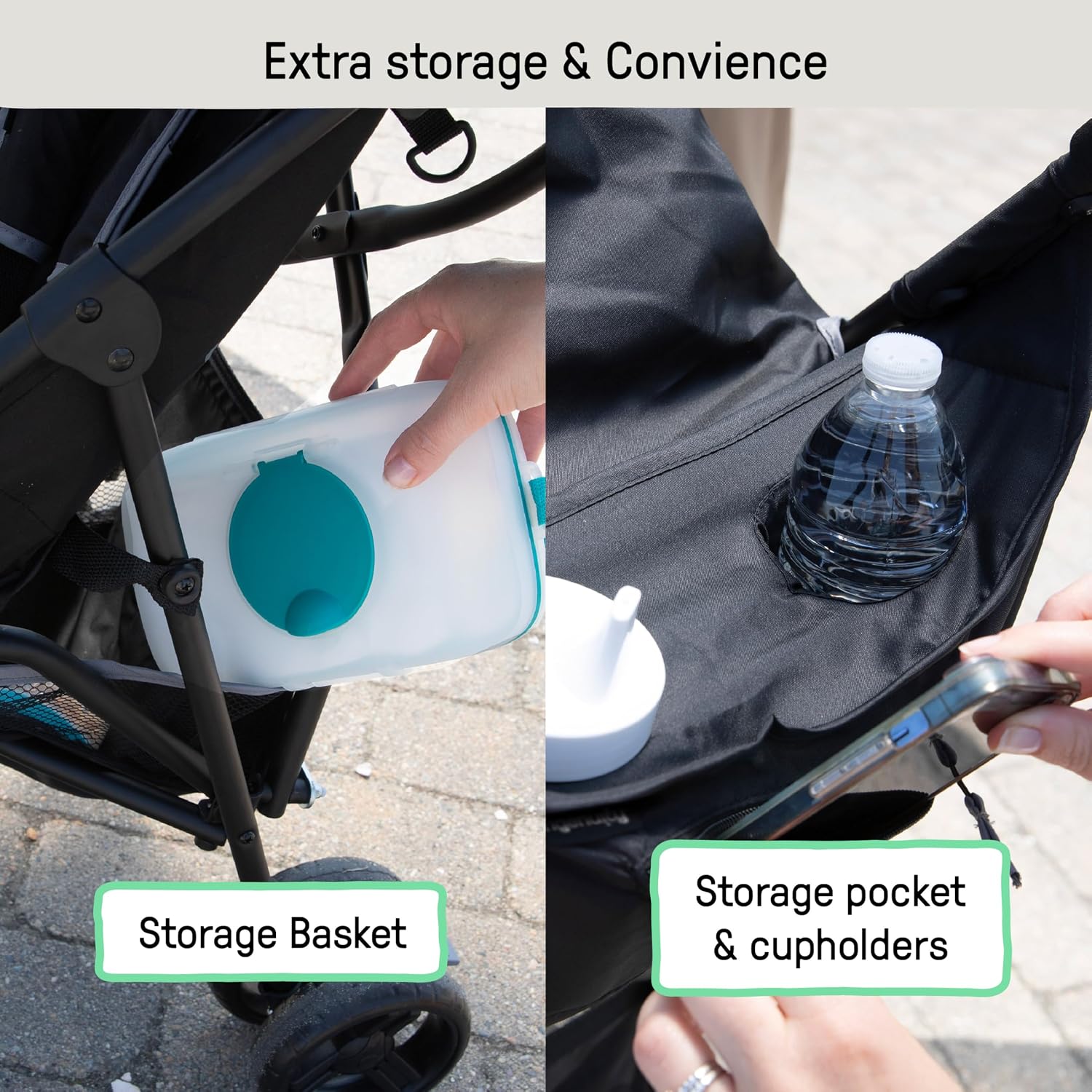 Ingenuity 3D Mini Convenience Stroller – Lightweight Stroller with Compact Fold, Multi-Position Recline, Canopy with Pop Out Sun Visor – Umbrella Stroller for Travel & More, Blue/Black