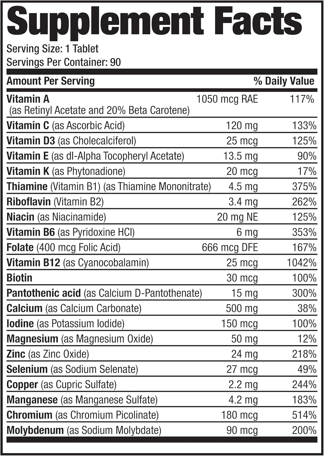 Bronson ONE Daily Women 50+ Complete Multivitamin Multimineral, 180 Tablets | Once-Daily, Targeted Nutrition For Active Women Over 50, Non-GMO, Gluten-Free, Soy-Free