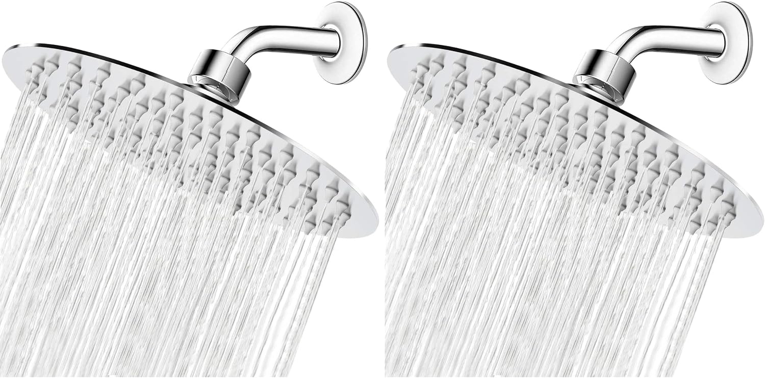 NearMoon Rain Shower Head, Ultra-Thin Design-Pressure Boosting, Awesome Some Experience, High Flow Stainless Steel Rainfall Head (10 Inch