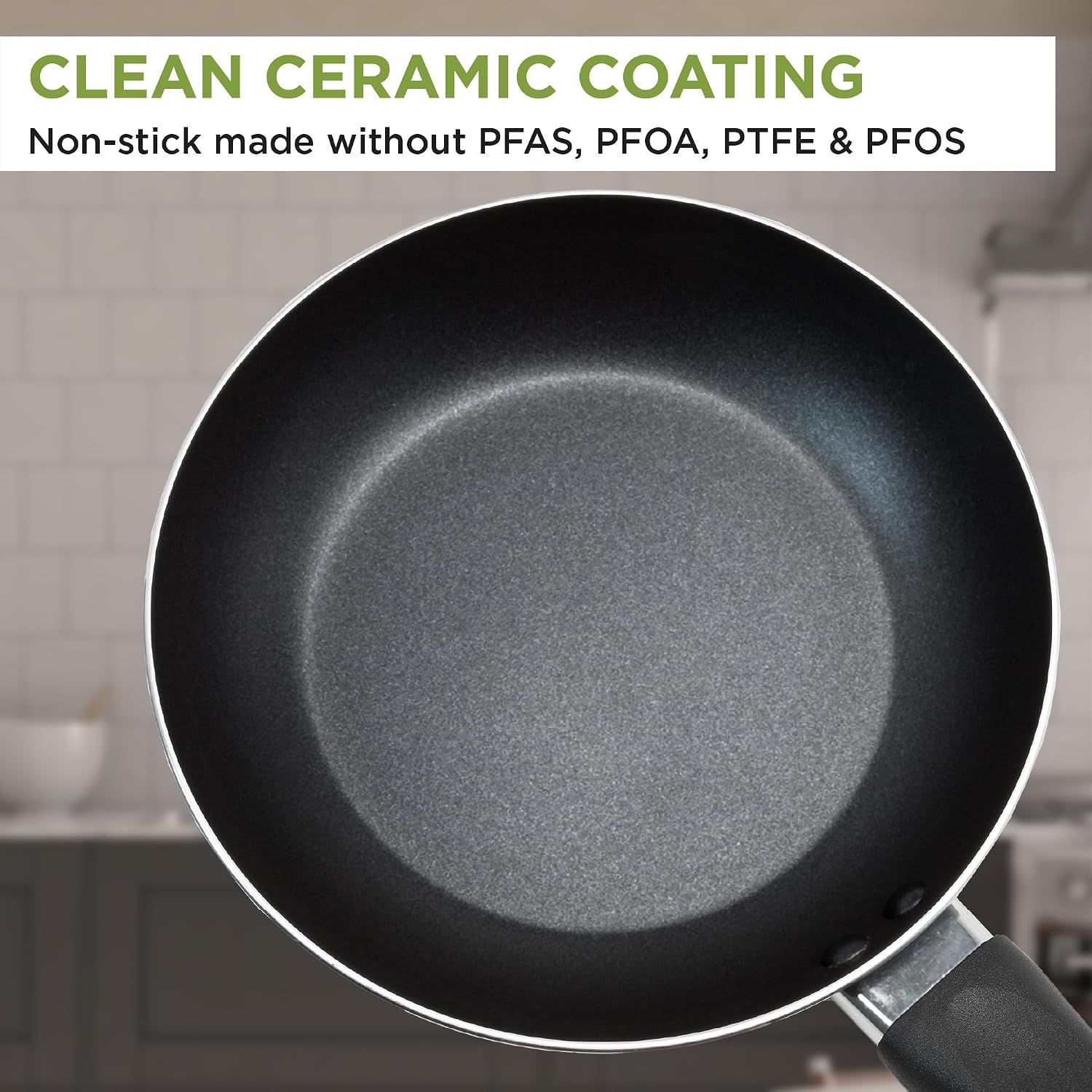 Ecolution Easy Clean Ceramic Nonstick Cookware Set, Dishwasher Safe Kitchen Pots and Pans Set, Comfort Grip Handle, Even Heating