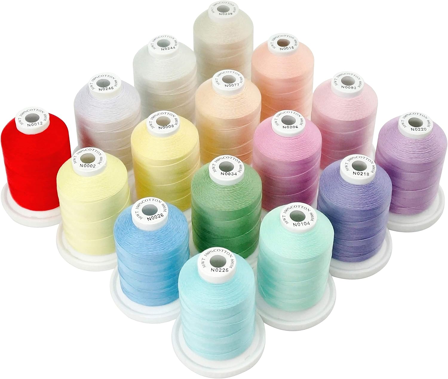New brothread Multi-Purpose 100% Mercerized Cotton Threads -5 White+5 Black