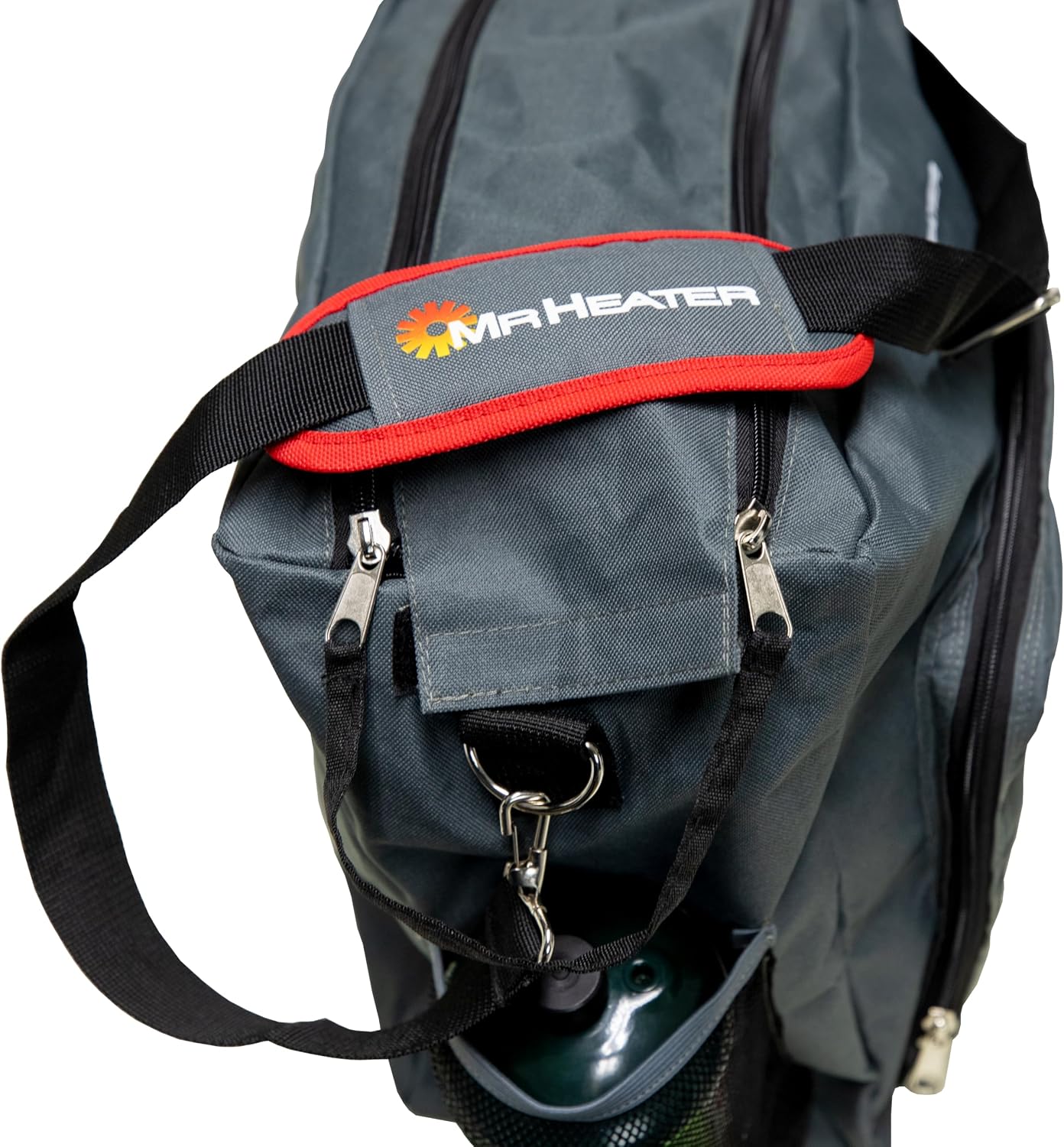 Mr. Heater Portable Buddy Carry Bag 9BX, Black | 600D polyester, pockets for two 1 lb cylinders, U-shaped zipper, padded strap