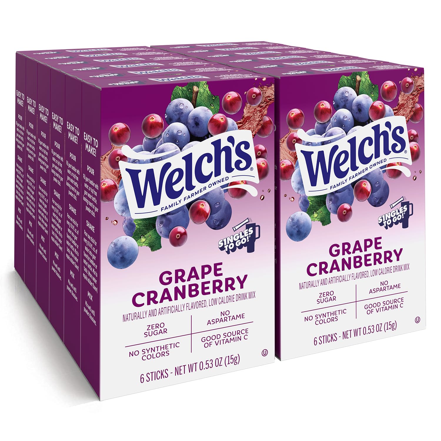 Singles To Go! Welch's Water Drink Mix, Grape, 72 Packets