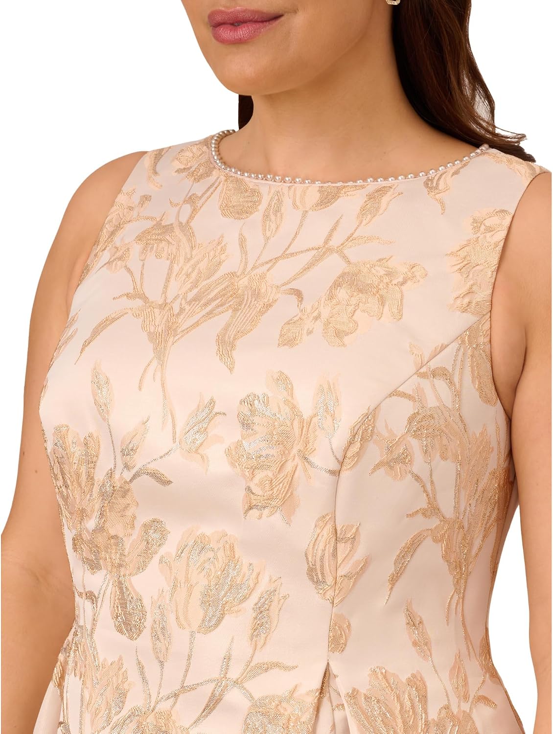 Adrianna Papell Women's Plus-Size Beaded Illusion Gown