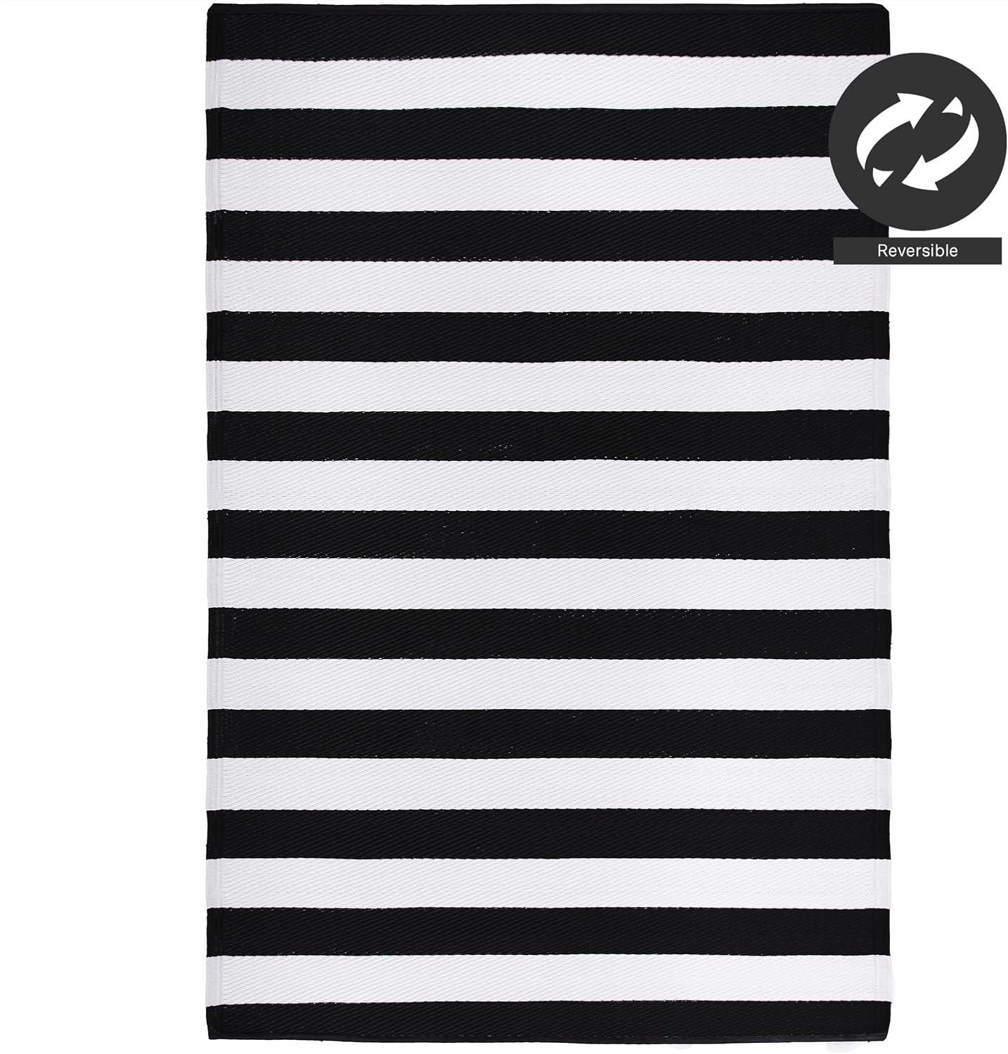 FH Home Outdoor Camping Rug - Waterproof, Fade Resistant, Reversible - Premium Recycled Plastic - Striped - Large Patio, Deck, Sunroom