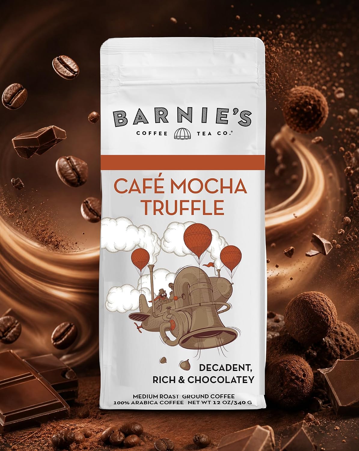 Barnie's Coffee English Salted Toffee Ground Coffee with Caramel, Molasses and Salted Creamy Butter Flavors, Medium Roasted Arabica Coffee Beans
