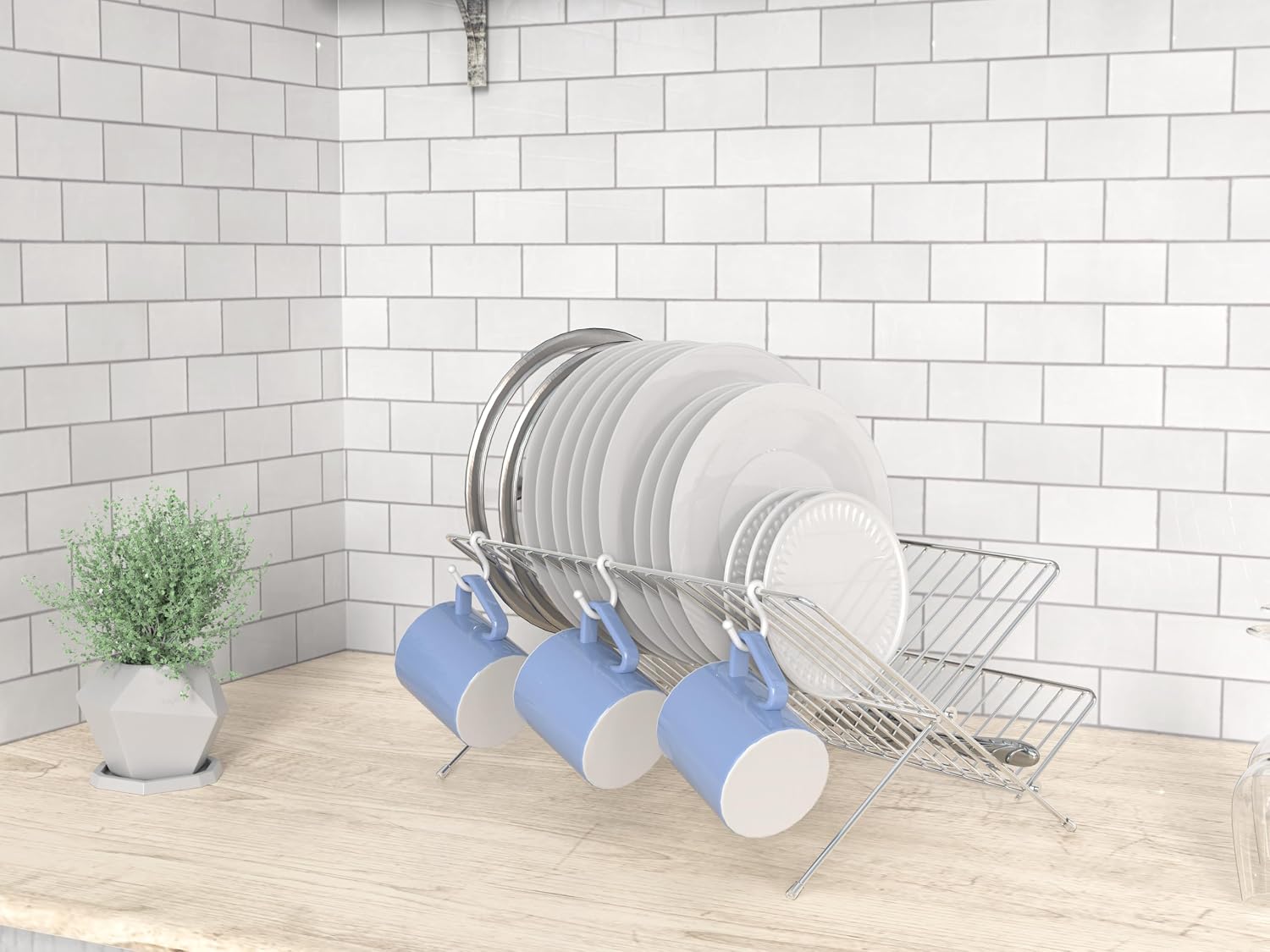 Simple Houseware Collapsible Dish Drying Rack, Chrome