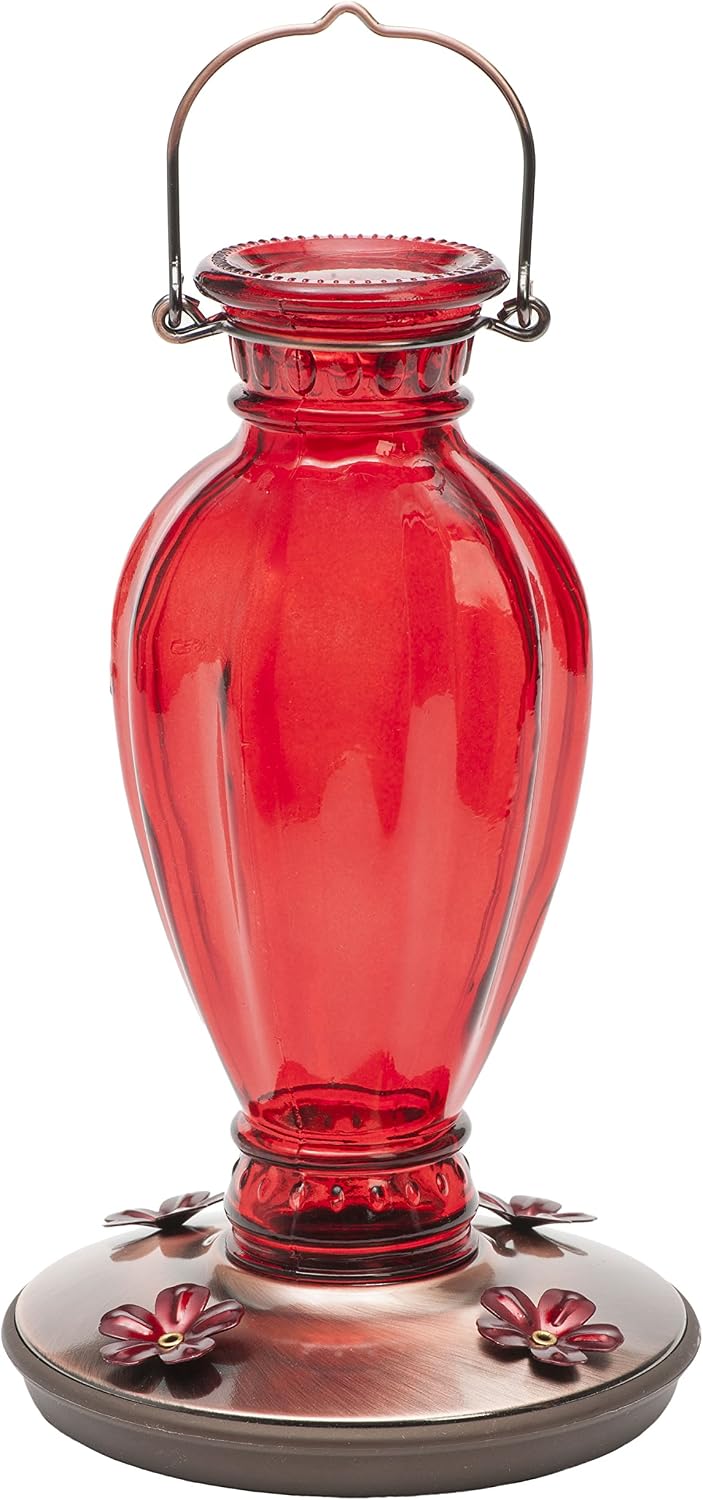 Perky Pet 8133-2 Daisy Vase Vintage Glass Hummingbird Feeder