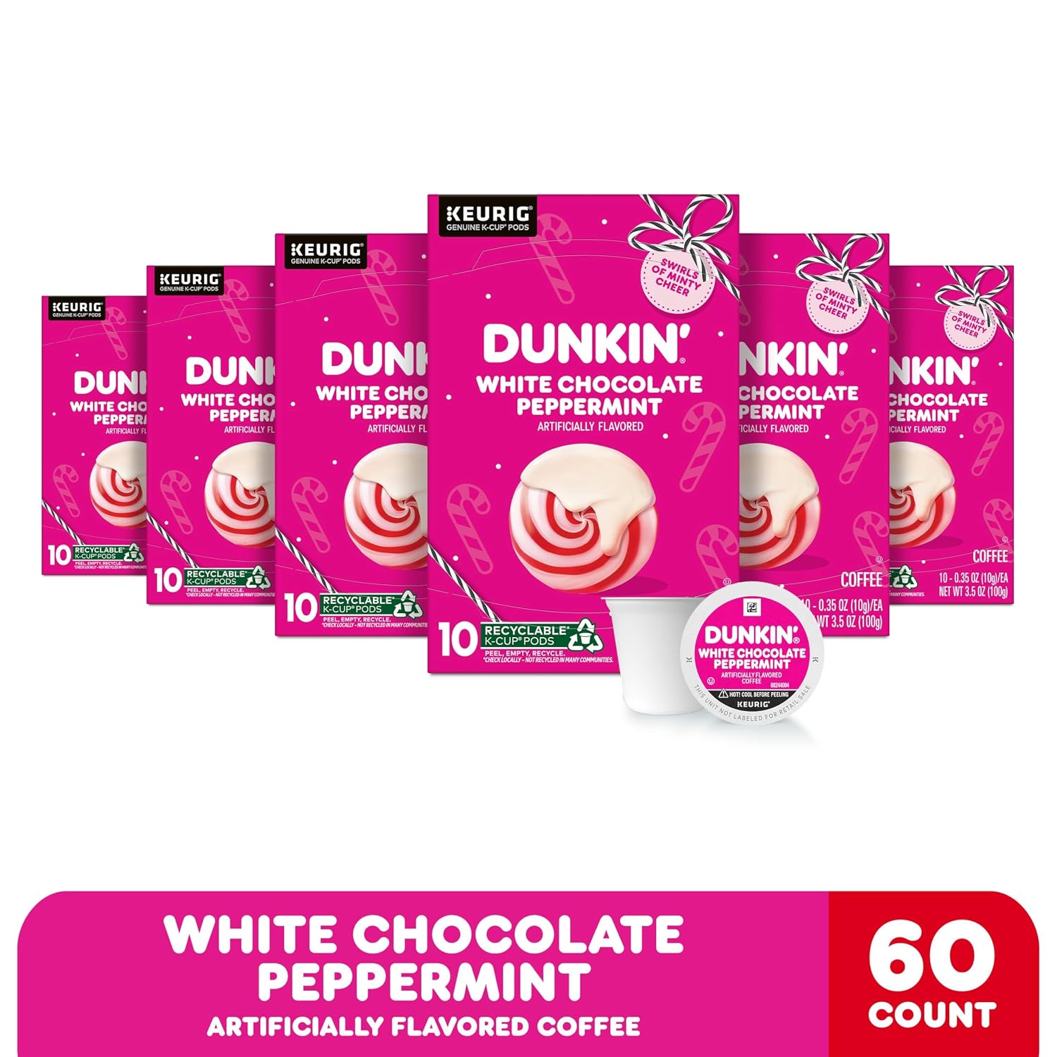 Dunkin’ Pumpkin Spice Artificially Flavored Coffee, 60 Keurig K-Cup Pods | 6 boxes of 10 single serve coffee pods each, Limited edition fall flavor, Made with arabica coffee, SNAP EBT eligible