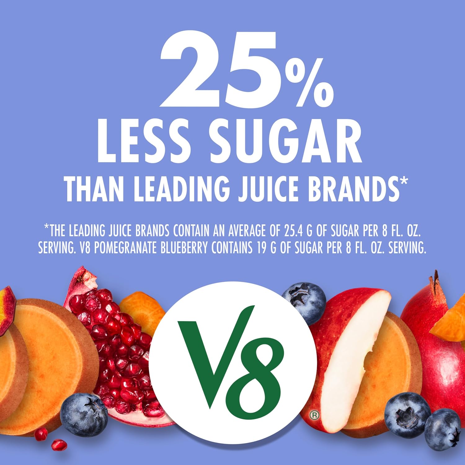 V8 Blends 100% Juice Pomegranate Blueberry Juice, Fruit and Vegetable Juice Blend, 46 Fl Oz Bottle