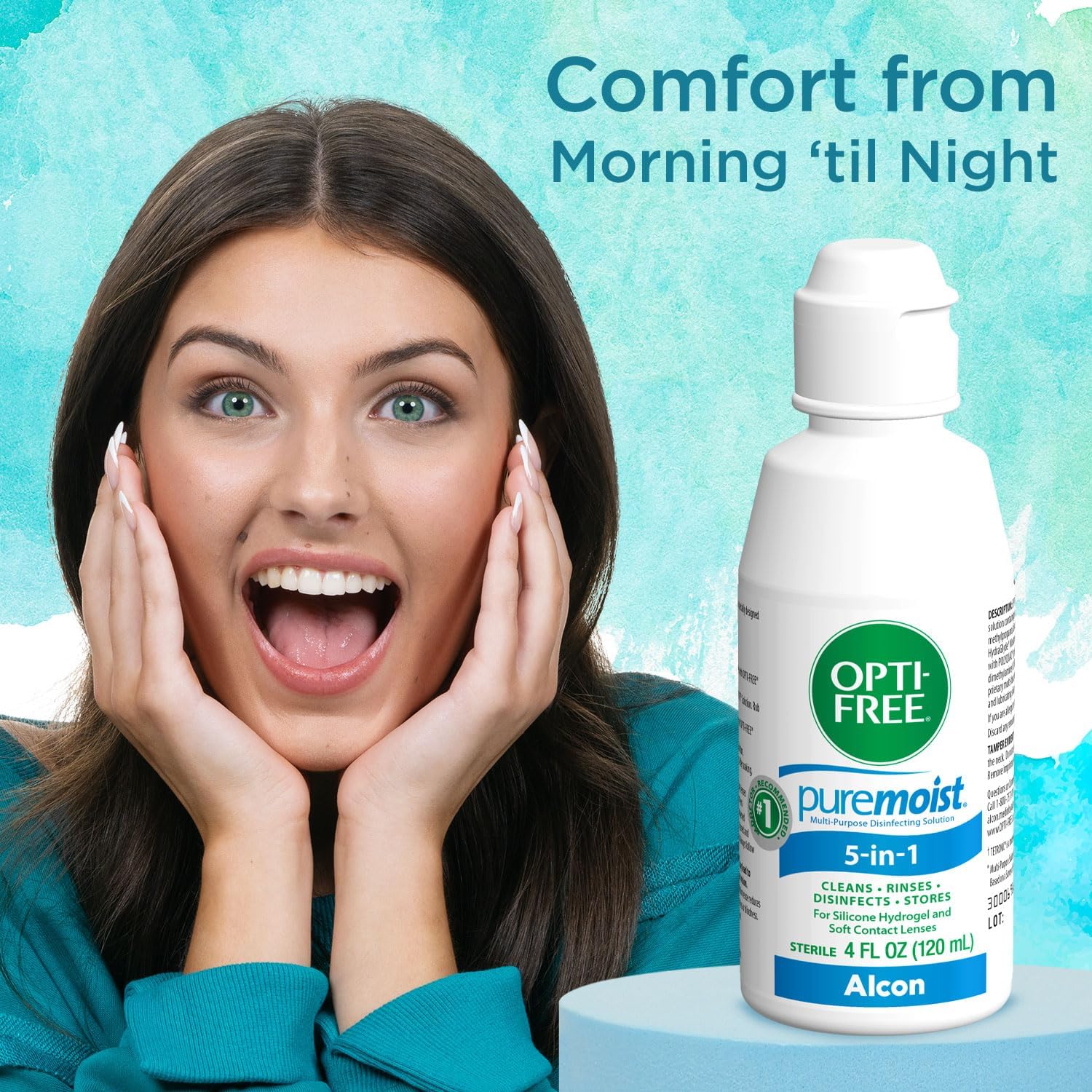 OPTI-FREE Puremoist Multi-Purpose Contact Lens Solution, 4 Fl Oz