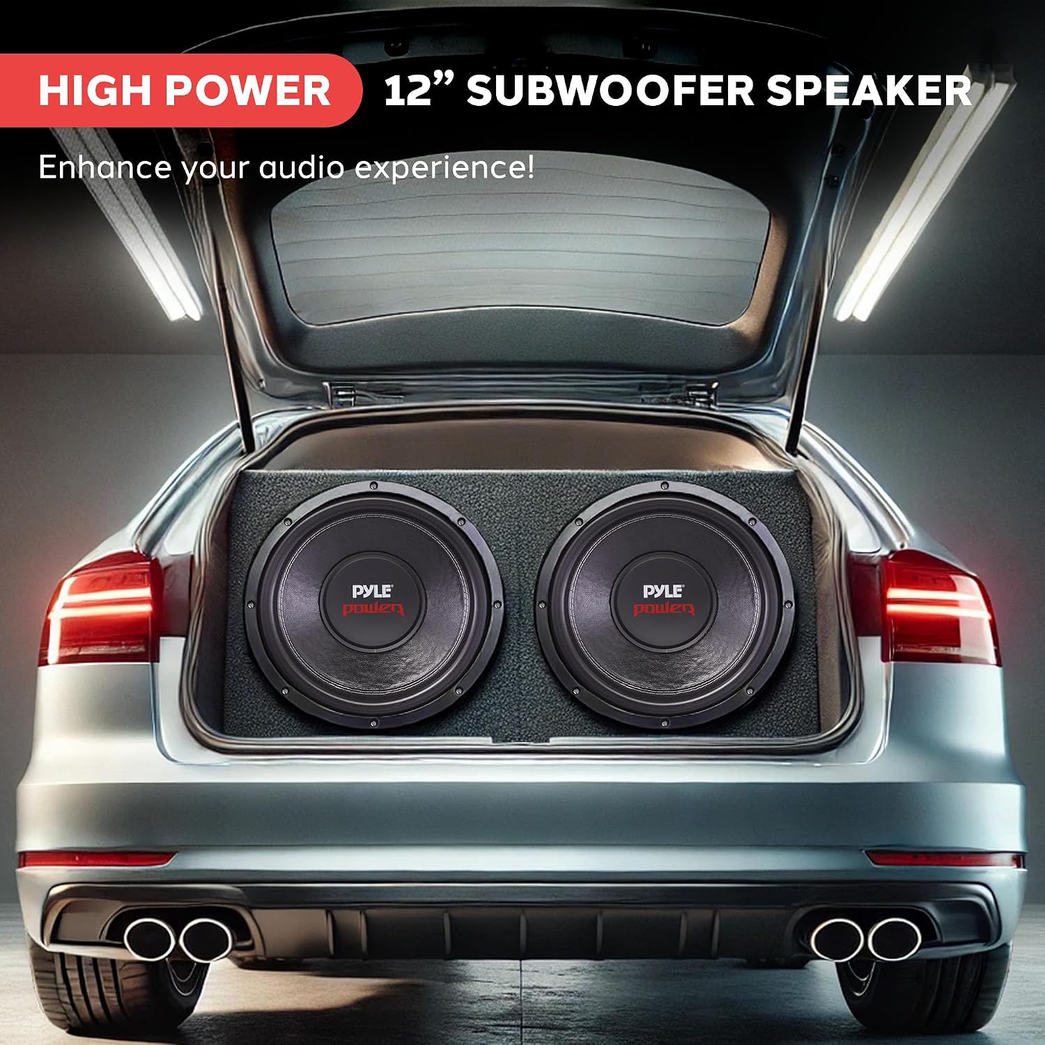 Pyle 8" Car Subwoofer Speaker - 800 Watt Dual 4 Ohm Voice Coil, Treated Foam Surround, Non-Pressed Paper Cone, 60oz Magnet - Powerful Vehicle Audio Bass Woofer for Car Stereo Systems - PLPW8D (Black)