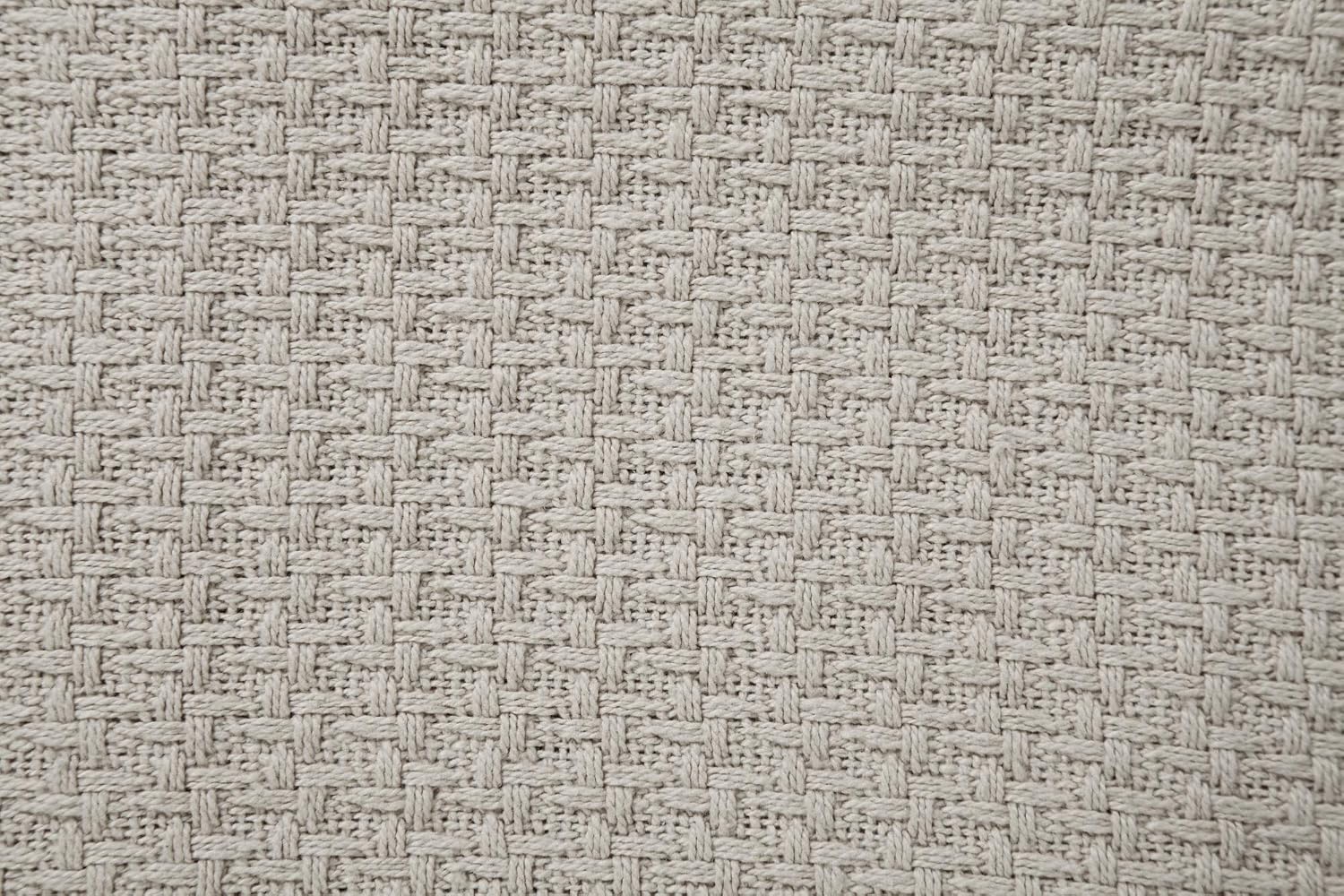 DOLLCENT 100% Cotton Queen Size Blanket for Bed, Premium Soft Combed Lightweight Blankets, Washed Breathable Cozy Bed Throw Blanket, Ivory Queen Cotton Blankets for All Season: Ivory (90"x90")