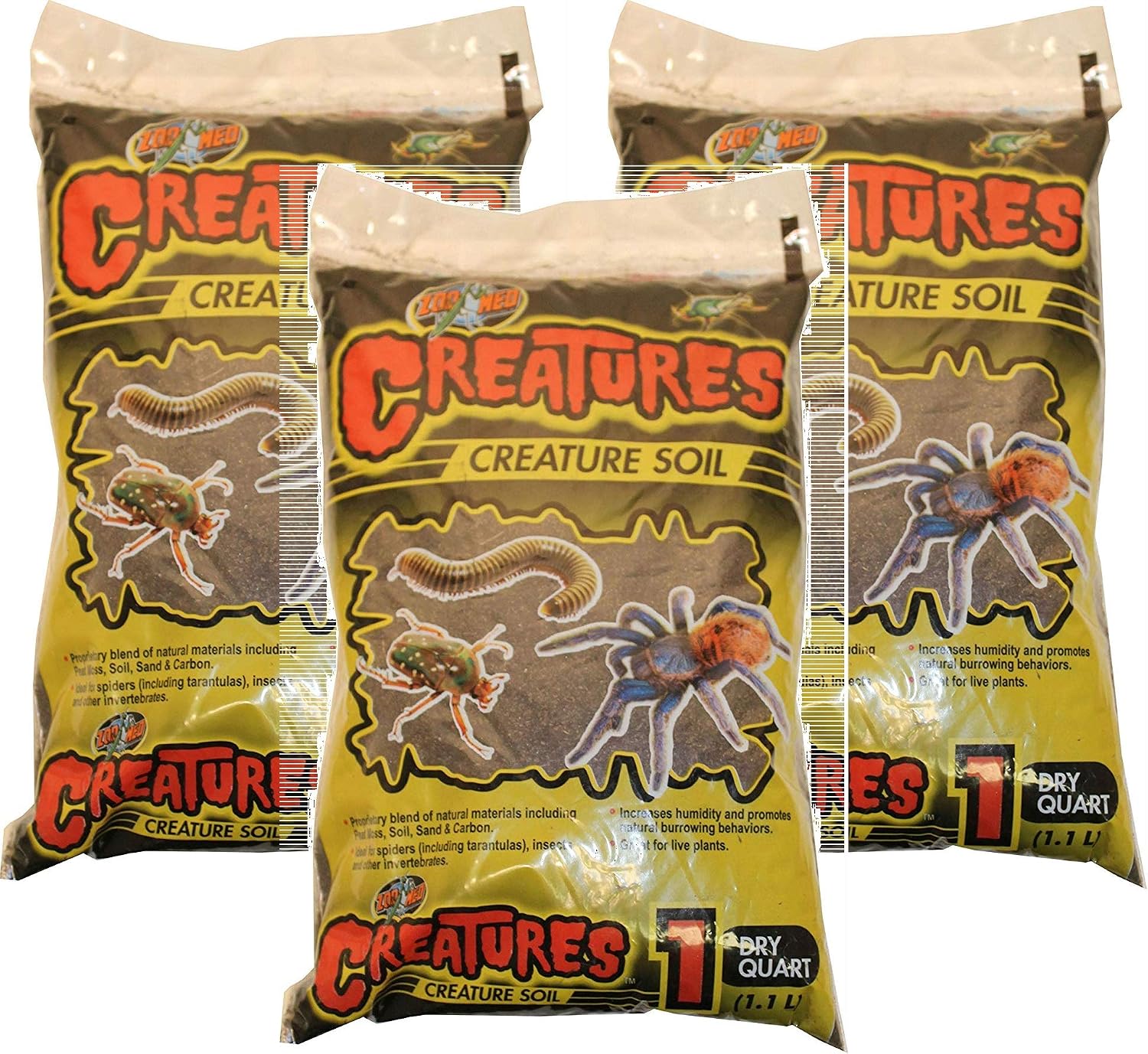 Zoo Med Creature Soil 1qt, Pack of 3.