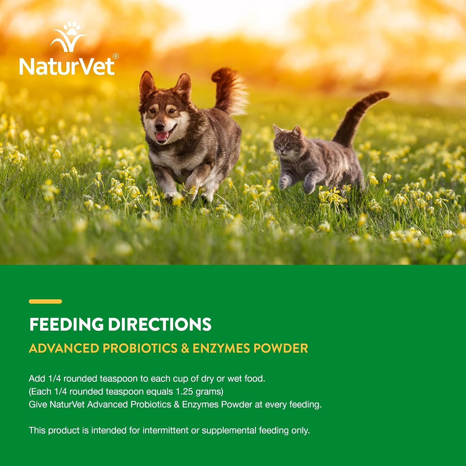 NaturVet Digestive Enzymes with Pre & Probiotic for Dogs & Cats - 8 oz | Supports Diet Changes & a Healthy Digestive Tract with Prebiotics, Powder