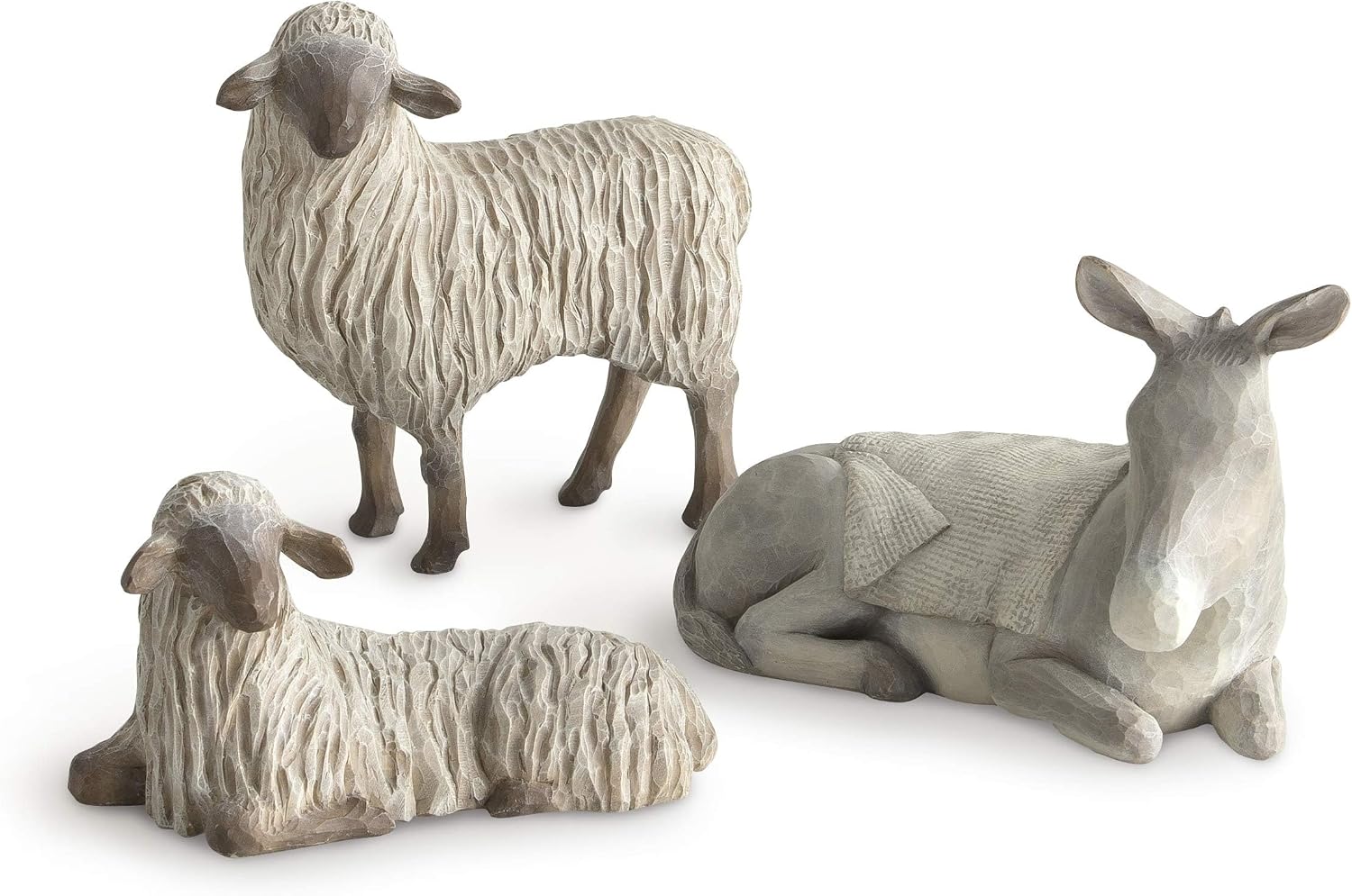 Willow Tree Gentle Animals of the Stable, Hand-Painted Figures, 3-Piece Set | Extends the Willow Tree Nativity Scene, Designed by Artist Susan Lordi