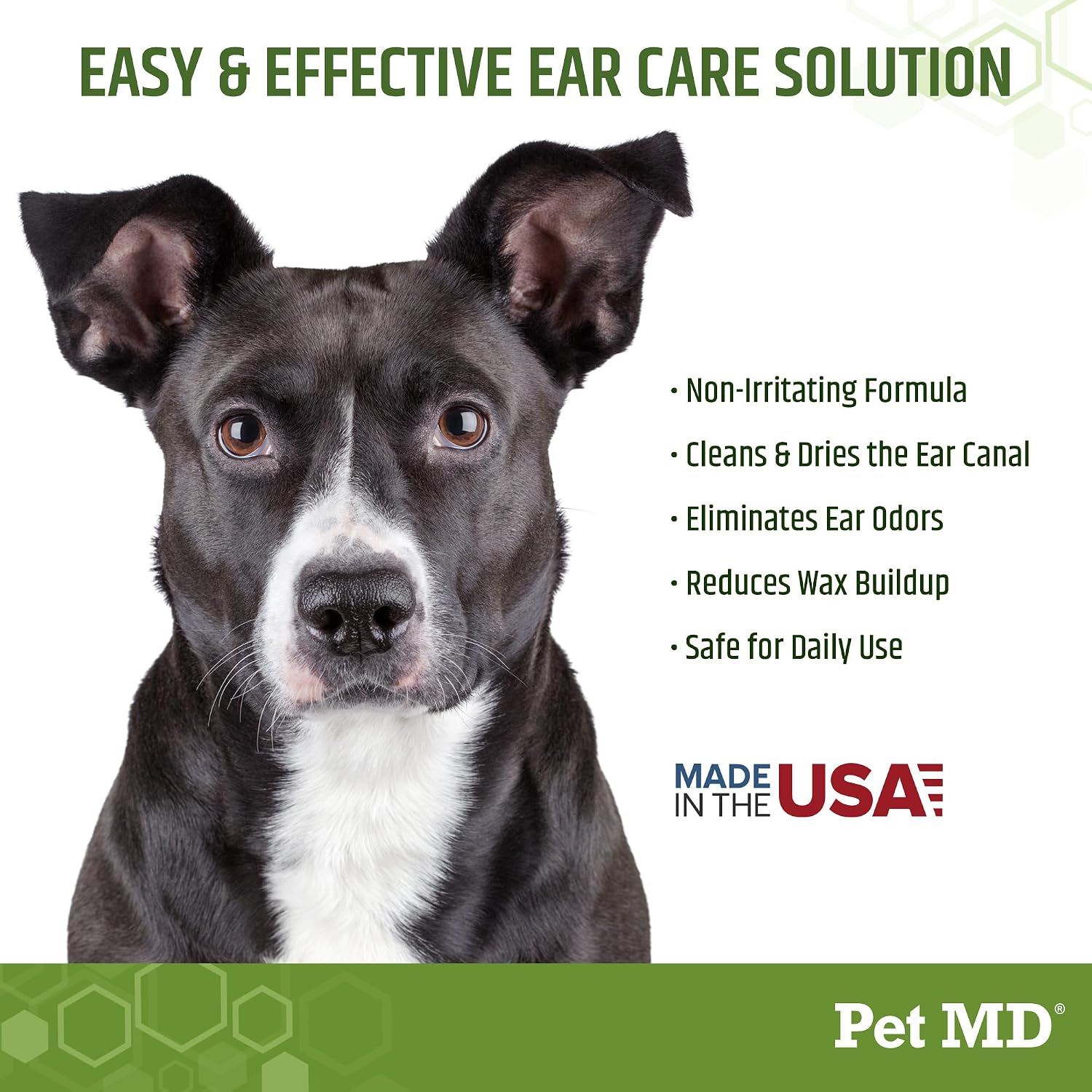 Pet MD Dog Ear Cleaning Wipes – Otic Cleanser for Dogs - 100 ct | Soothing Ear Care with Aloe Vera & Eucalyptus, Regular Wipes